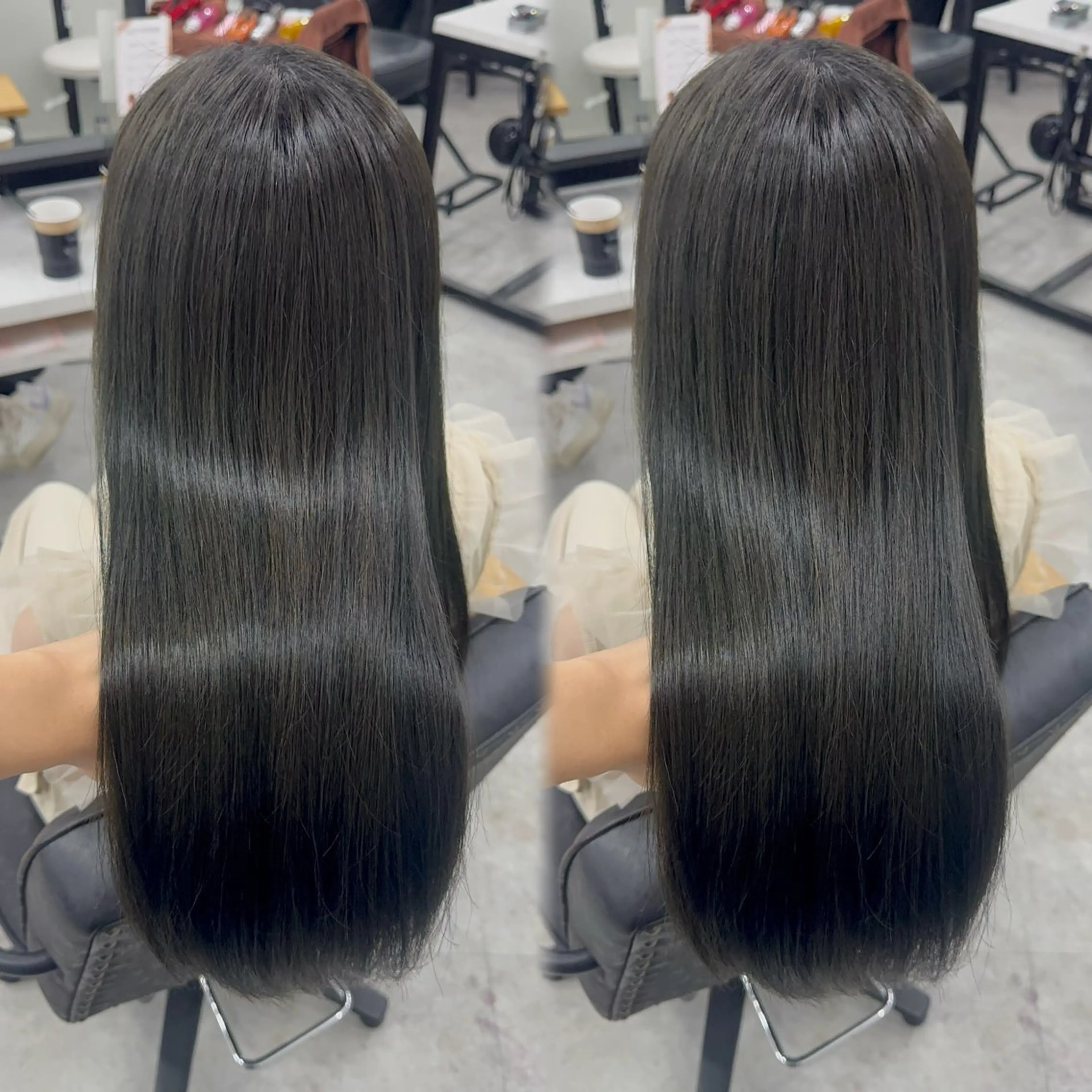 ロング カラー アッシュ アッシュブラウン ベージュカラー 黒髪 ブリーチ カット ヘアカラー トリートメント 赤み無し柔らかカラー 【梅田】madokaのヘアスタイル