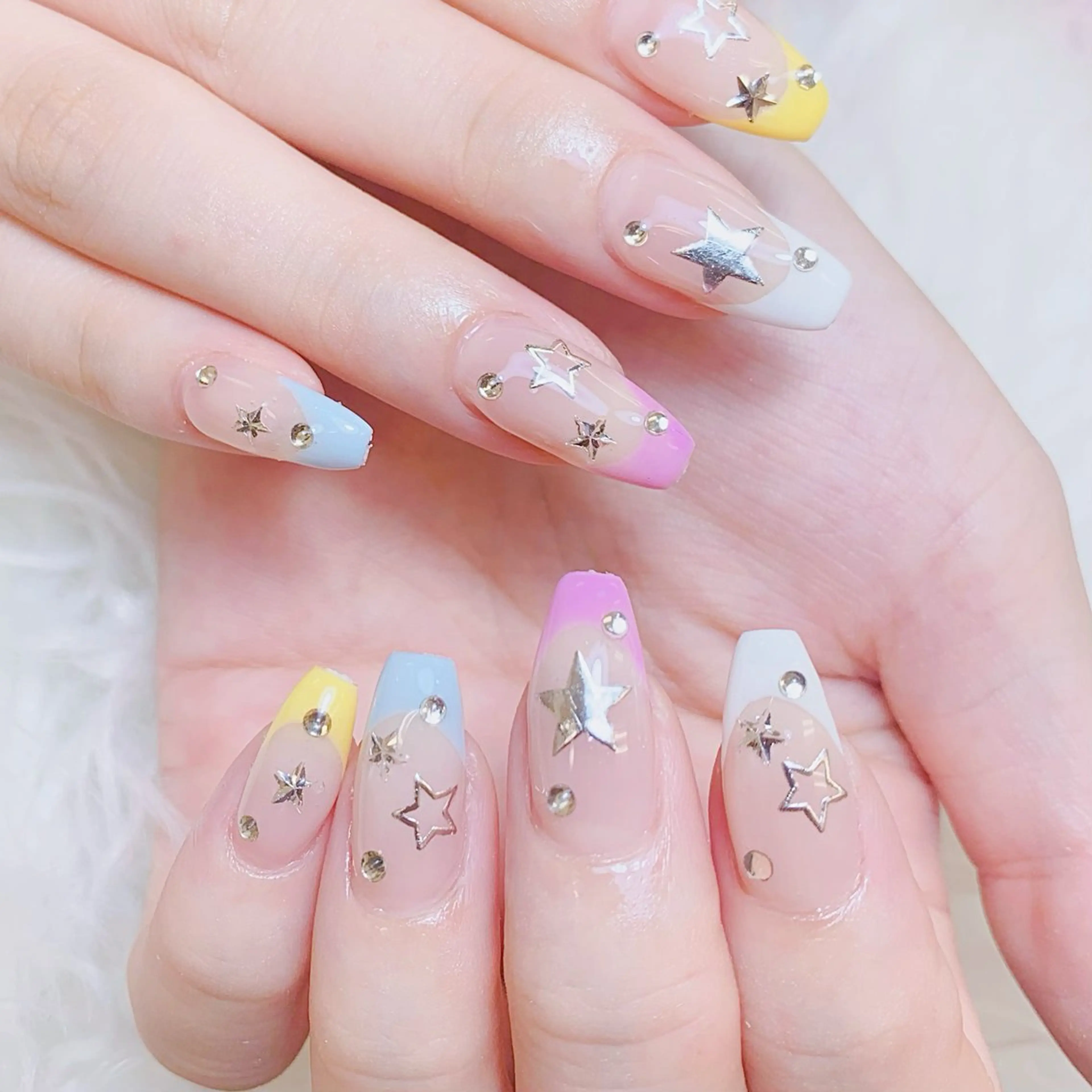 ネイル チークネイル 長さ出し フラッシュネイル フレンチネイル グラデーション ハンドネイル AN NAIL SALONのネイルデザイン