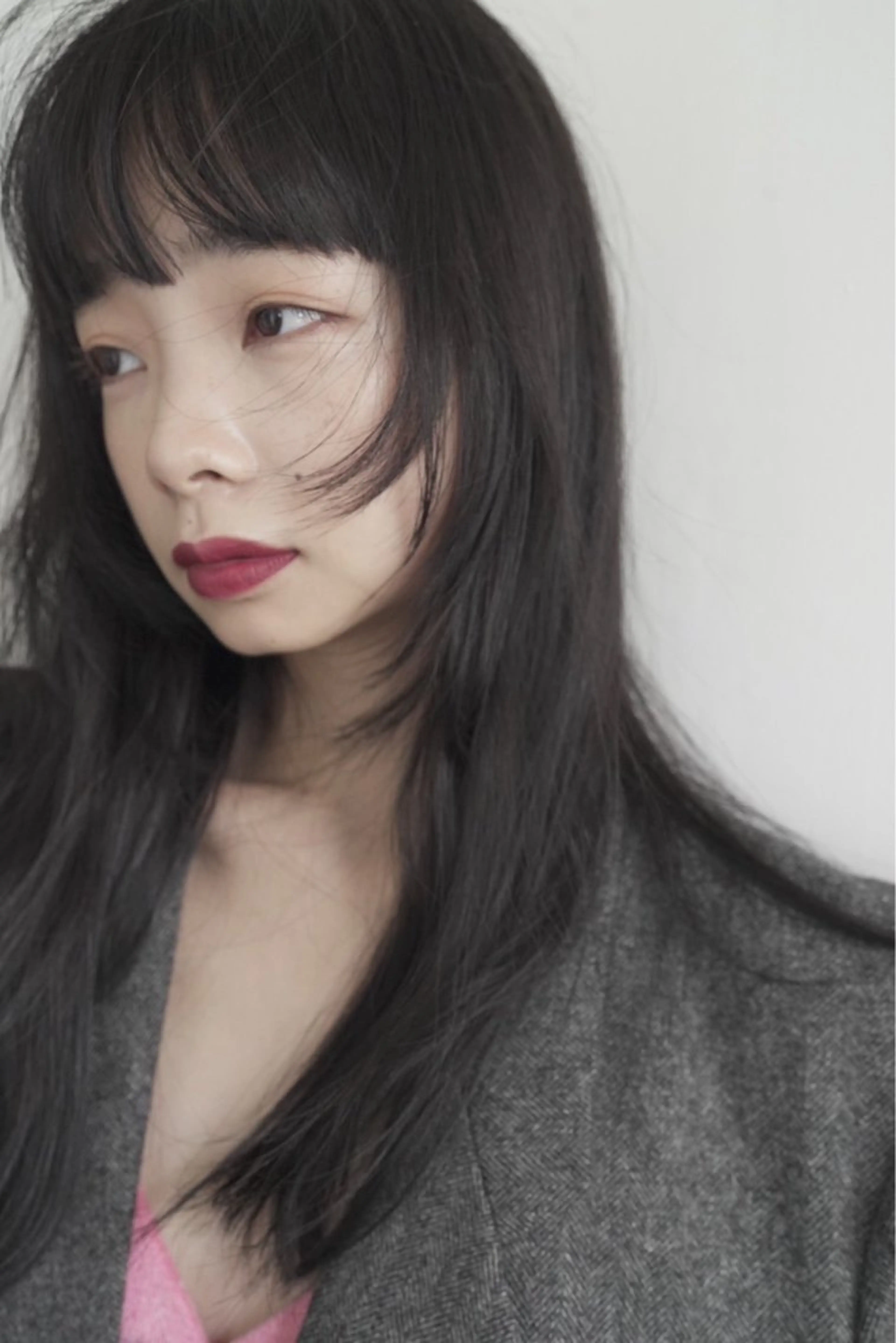 ロング 顔まわりレイヤー 韓国風ヘア レイヤーカット 似合わせレイヤー ＆透明感カラーのヘアスタイル