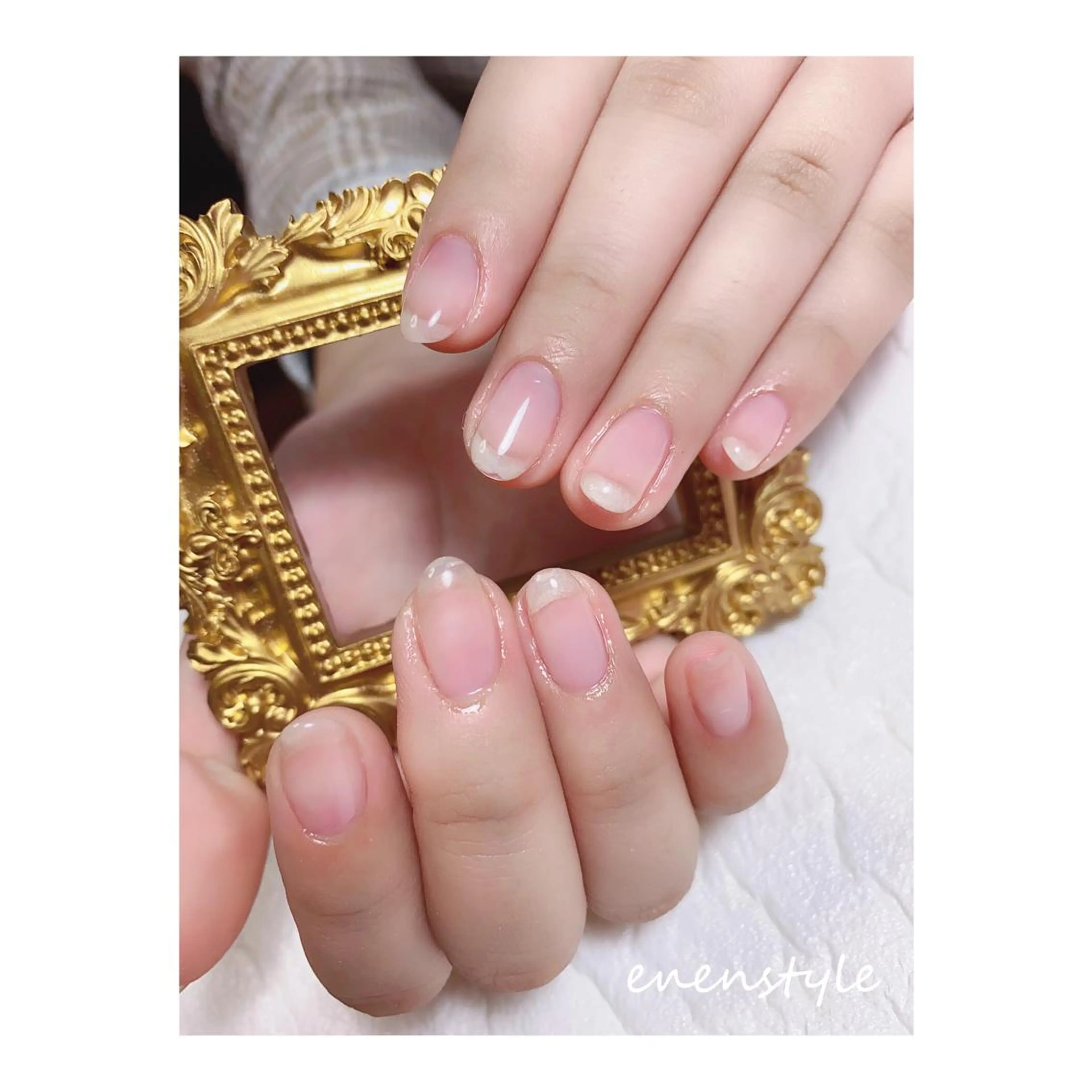 ショート ネイル ジェルネイル ニュアンスネイル オフィスネイル ワンカラーネイル パラジェル 👑enen style👑のネイルデザイン