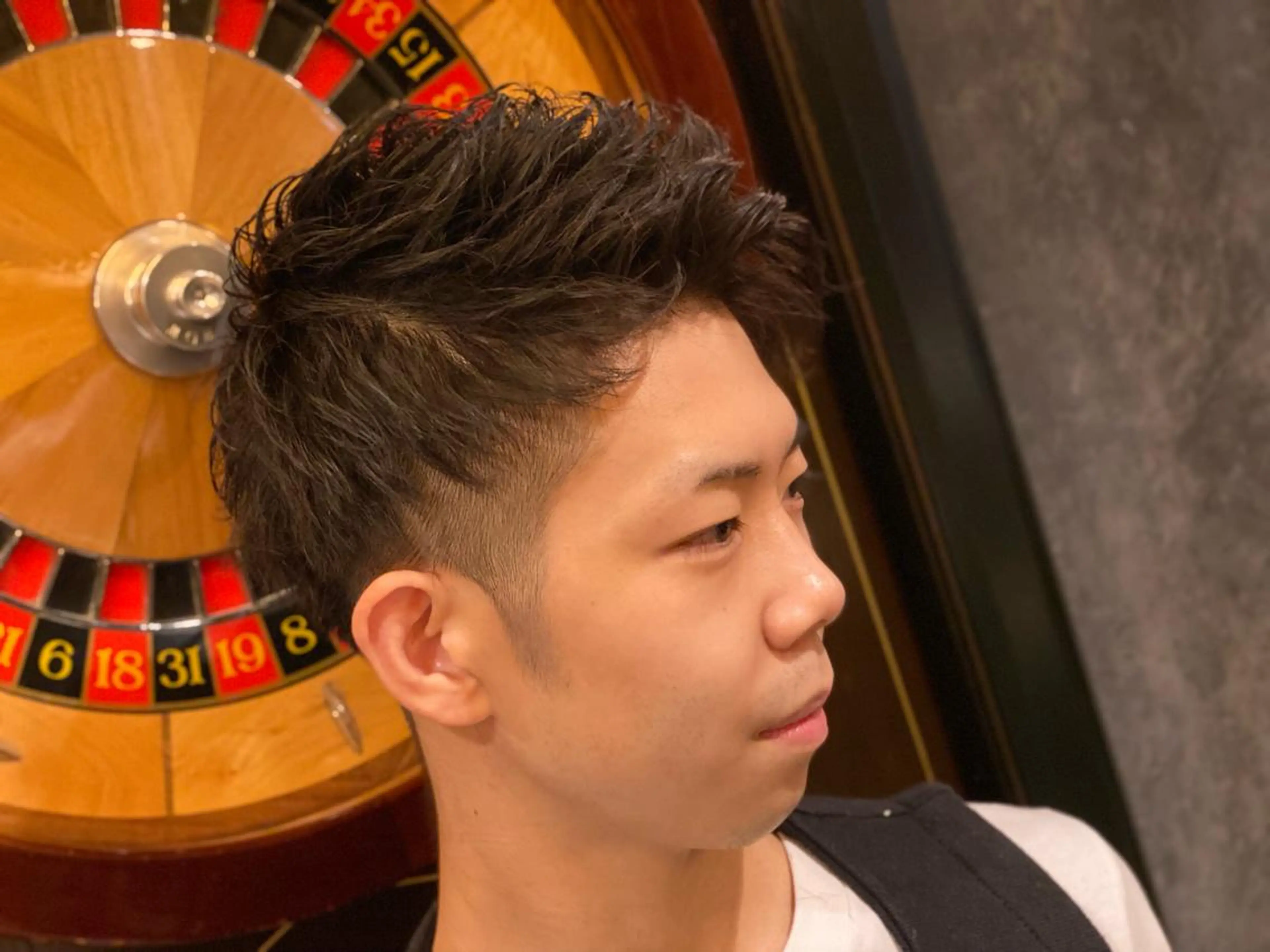 ショート パーマ メンズ 浅見 天翔のヘアスタイル