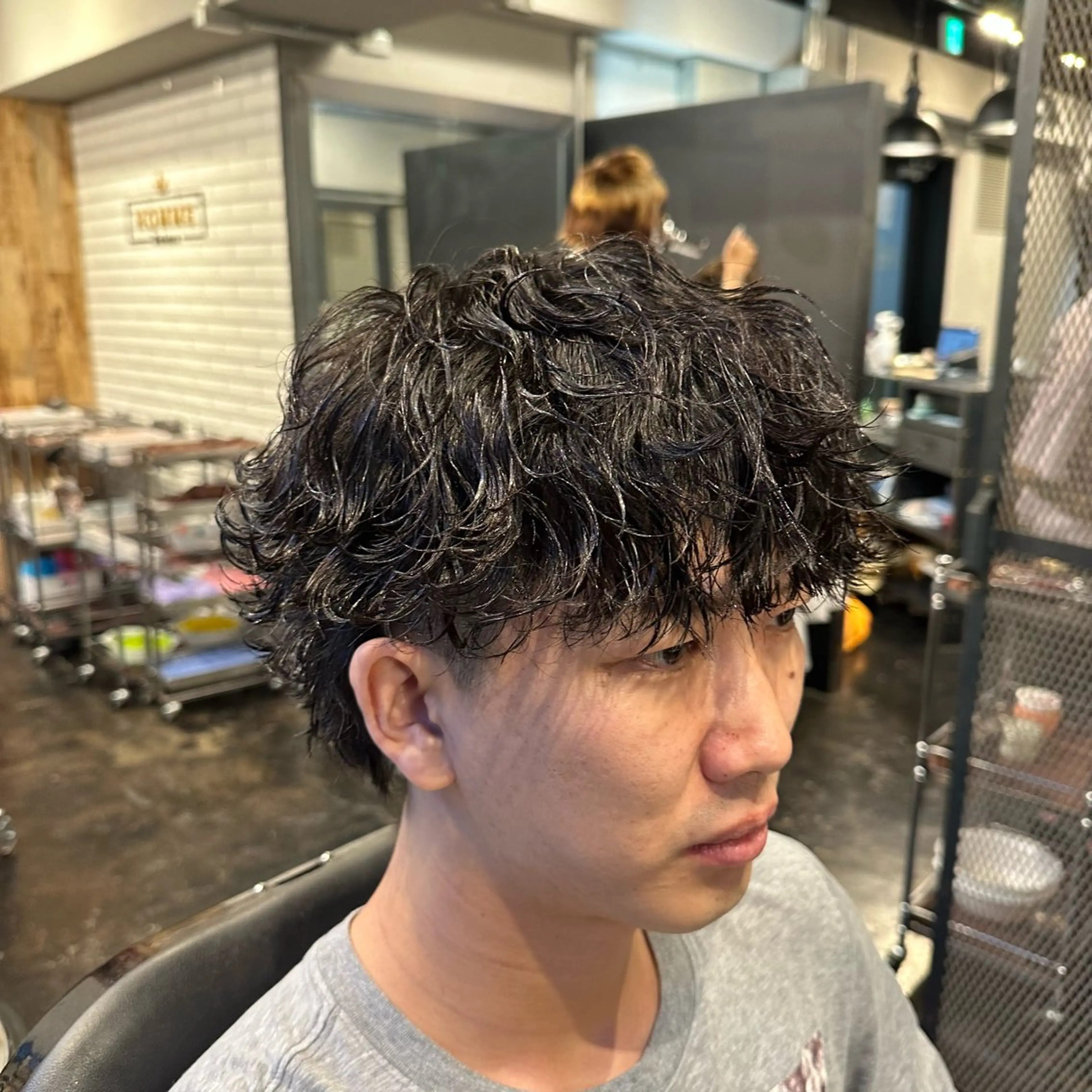 パーマ メンズ 波巻きパーマ メンズウルフカット ウルフカット カット パーマ トリートメント ツイスパ/メンズ パーマ/歩夢のヘアスタイル