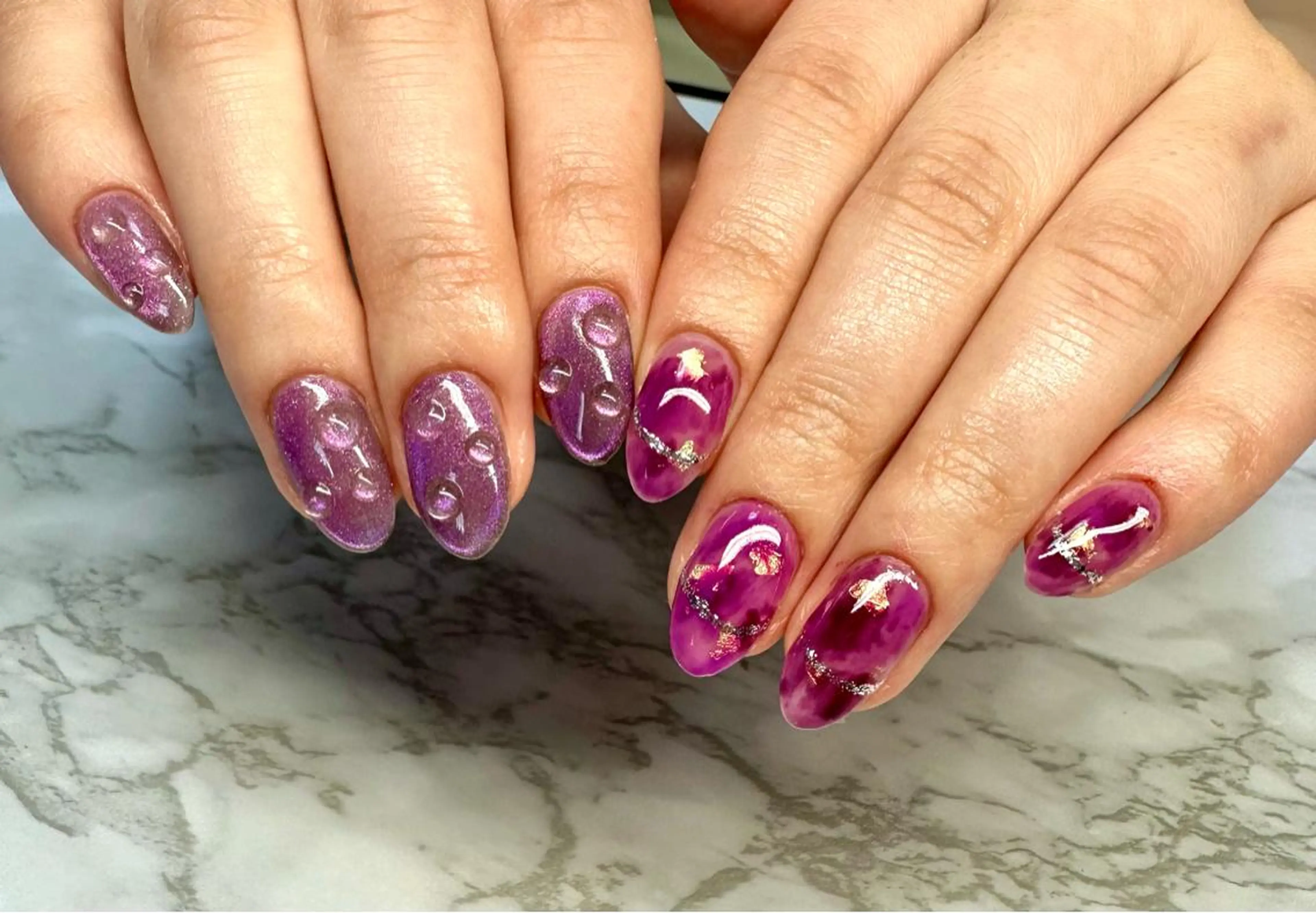 ネイル アートネイル ニュアンスネイル 夏ネイル ハンドネイル M.N_ nailのネイルデザイン