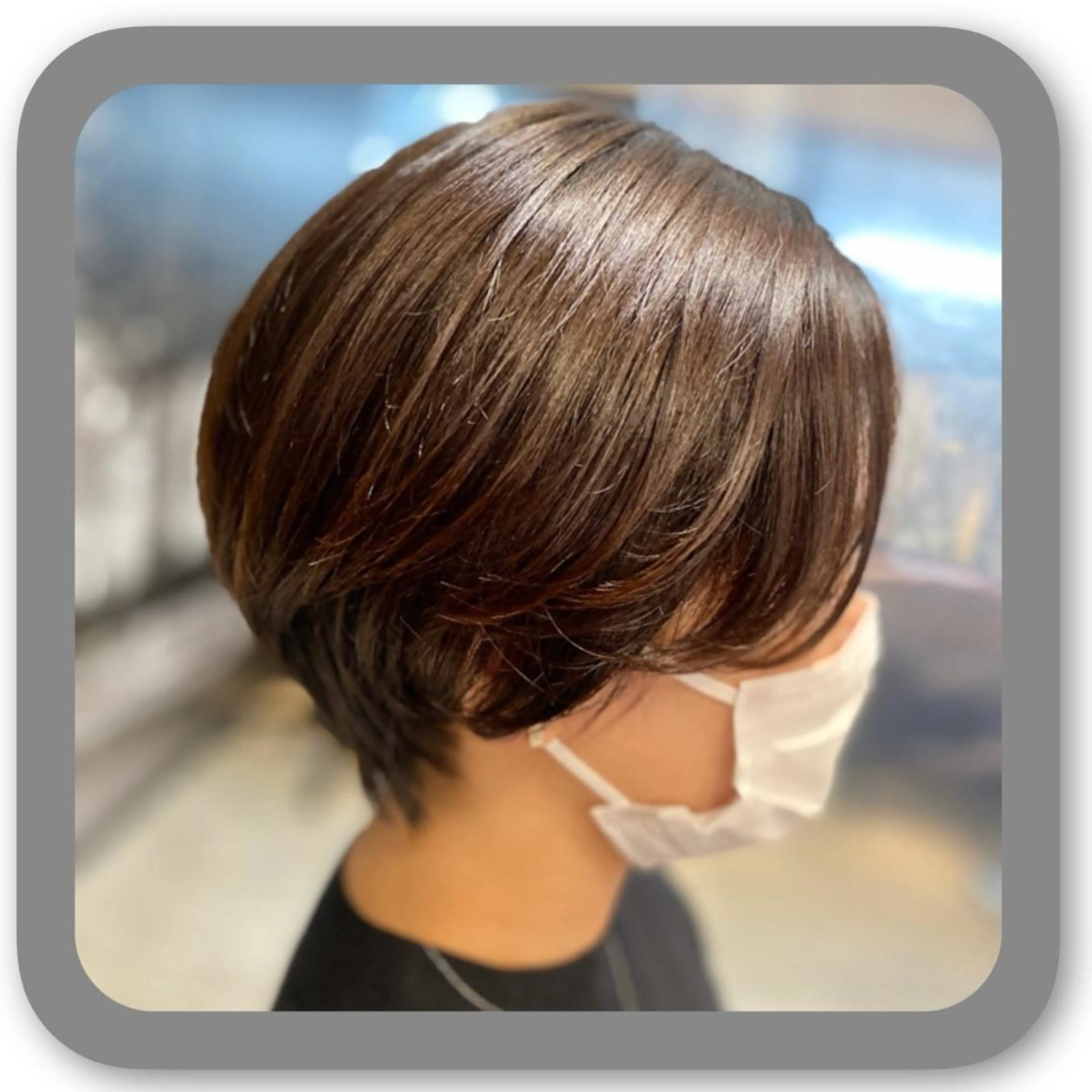 ショート アッシュ ボブ 髪質改善 レイヤーカット ショートヘア カット ショート〜ミディアム 喜多司のヘアスタイル