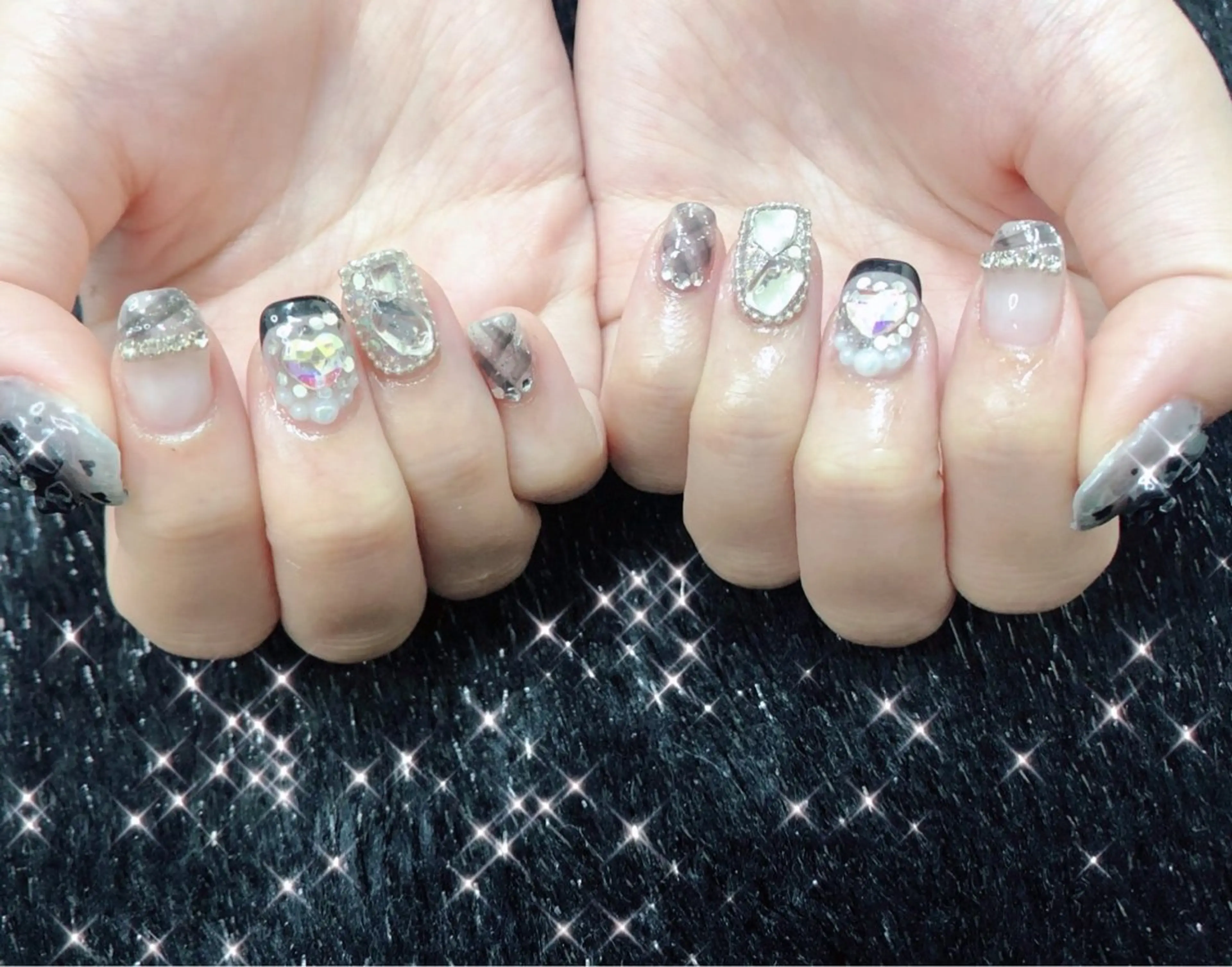 ネイル 成人式 フレンチネイル ジェルネイル ガラスフレンチ グラデーション 大門浜松町 ネイルのネイルデザイン