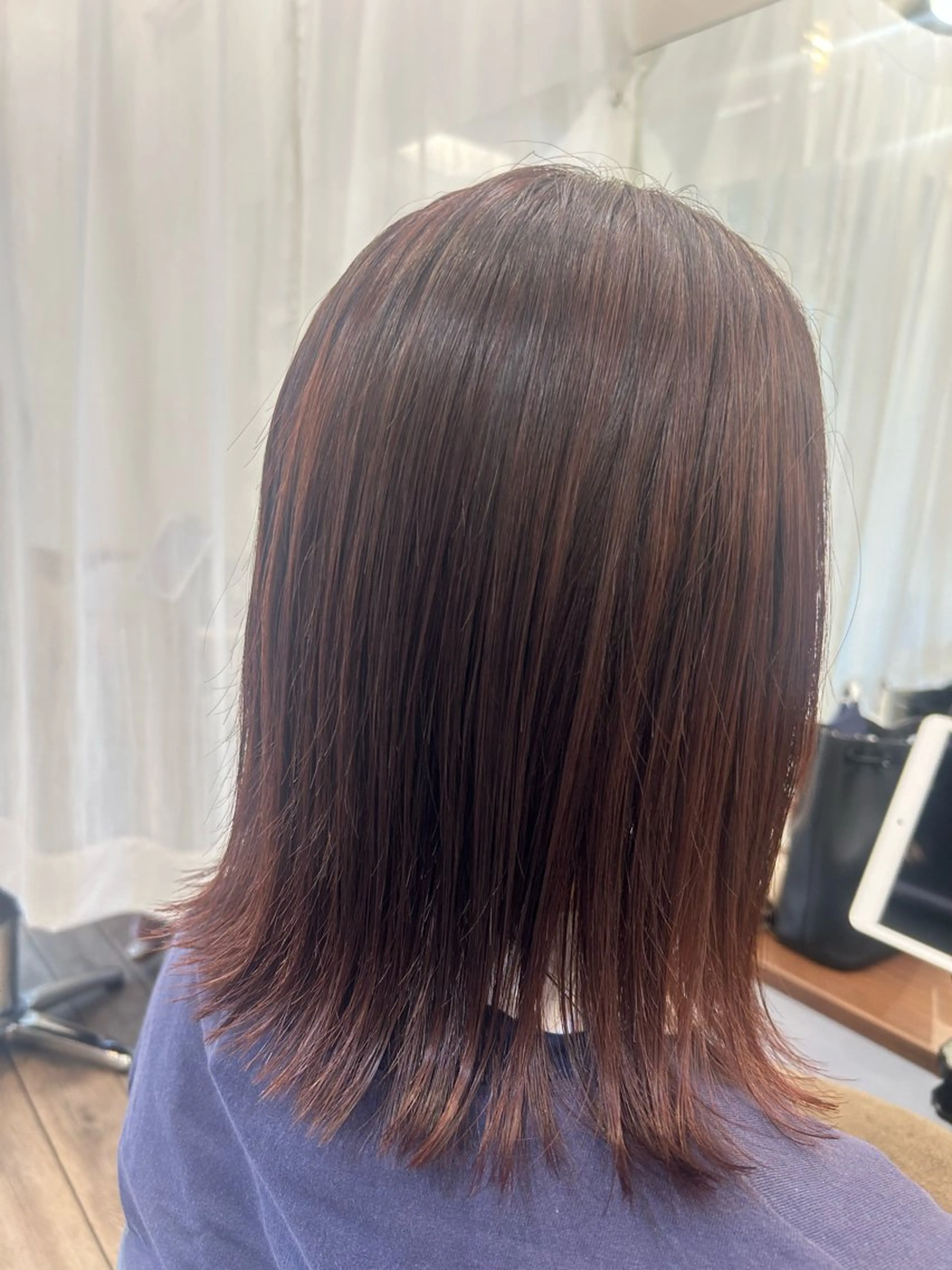 ミディアム カラー ブラウンカラー オレンジ オレンジブラウン ヘアカラー トリートメント 艶カラー /Chitose🎀のヘアスタイル