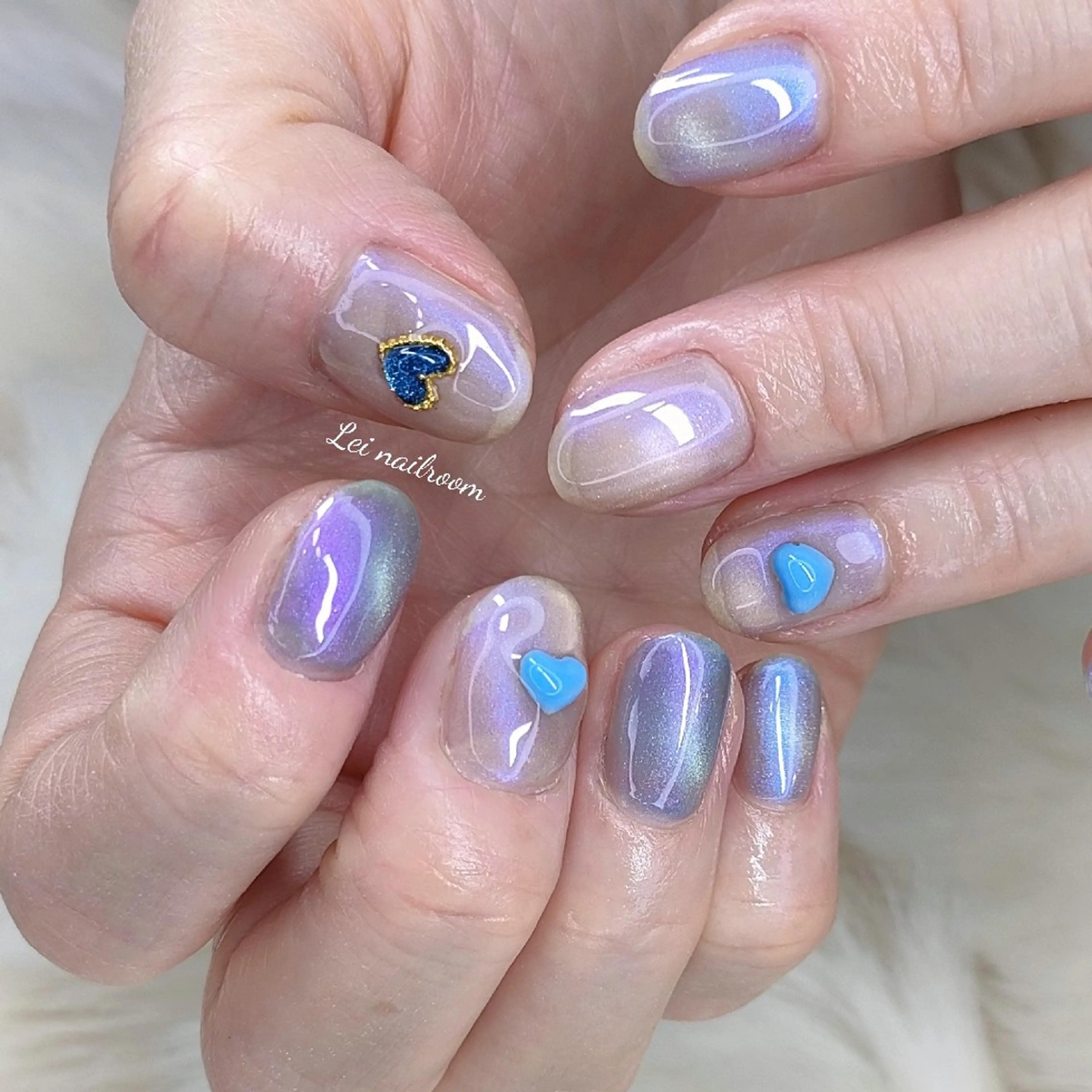 ネイル ジェルネイル ハート マグネットネイル lei🌼 nailroomのネイルデザイン