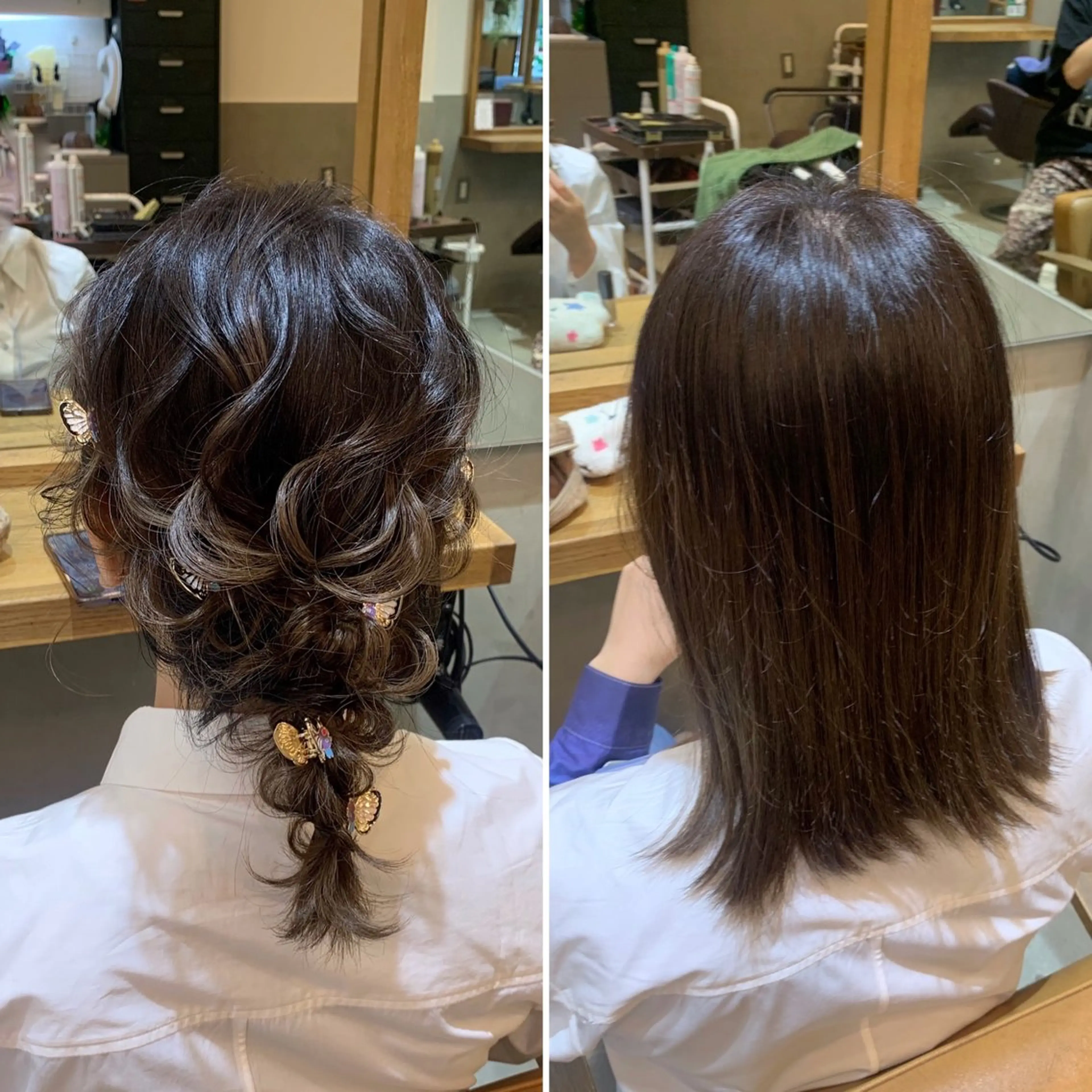 セミロング ヘアアレンジ ✂️RIKUKI🎨 【駒込美容師🎀】のヘアスタイル