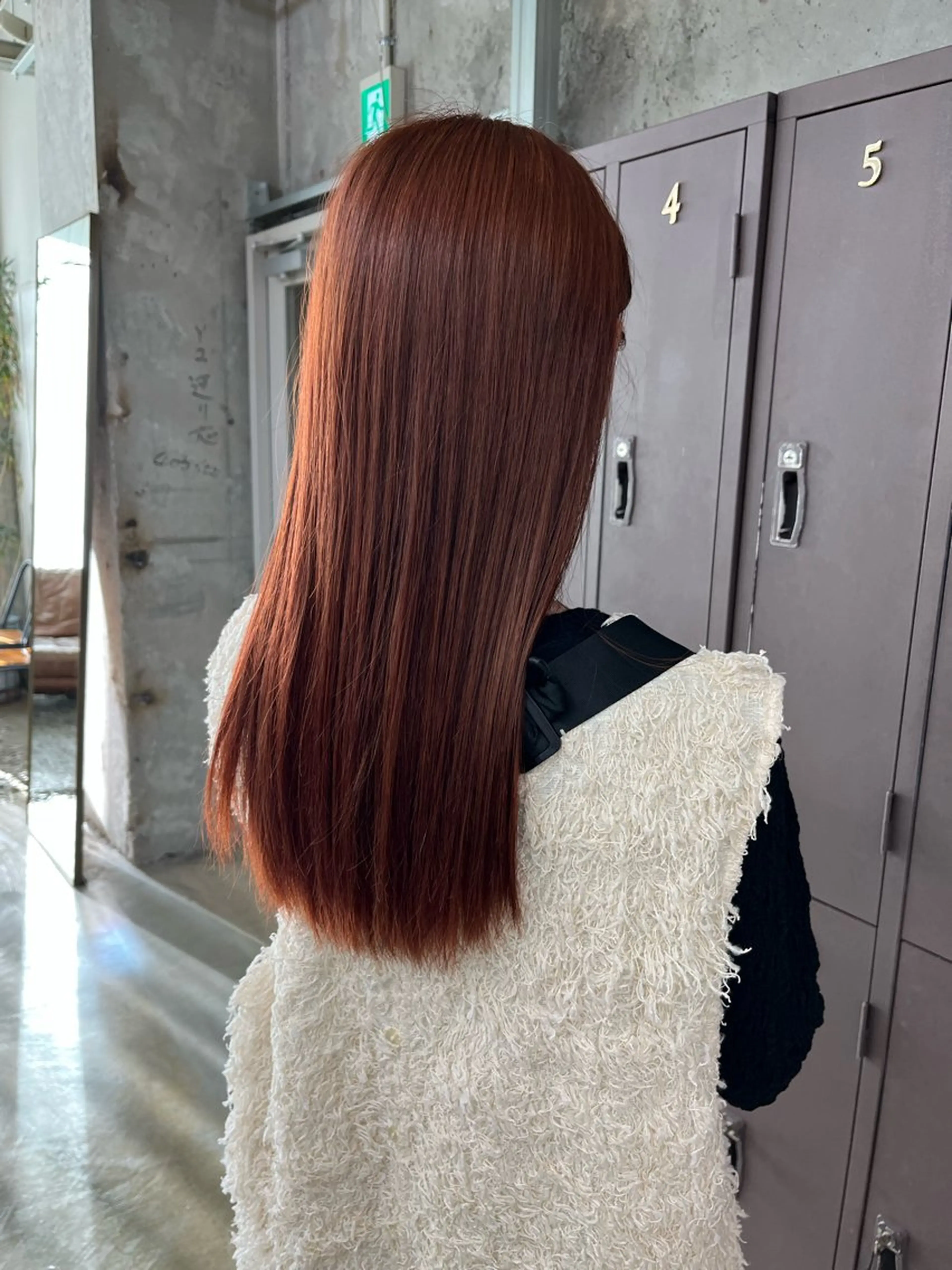 ロング カラー ブリーチ テラコッタ カット ヘアカラー トリートメント 小木曽智美 /ボブ/ショートのヘアスタイル