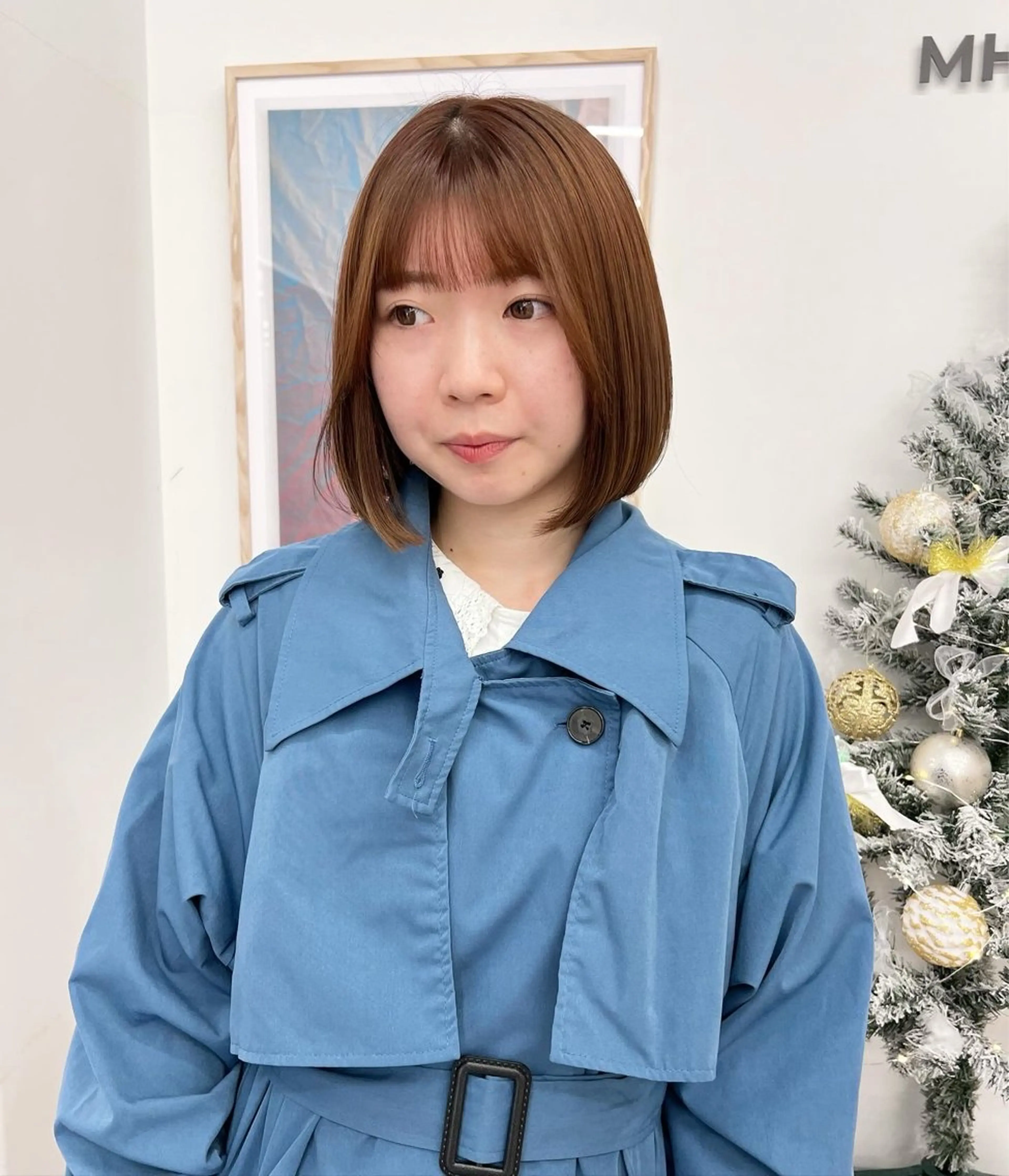 ミディアム カット ヘアカラー ✨ブリーチ/顔周り レイヤー¦YUKA✨のヘアスタイル