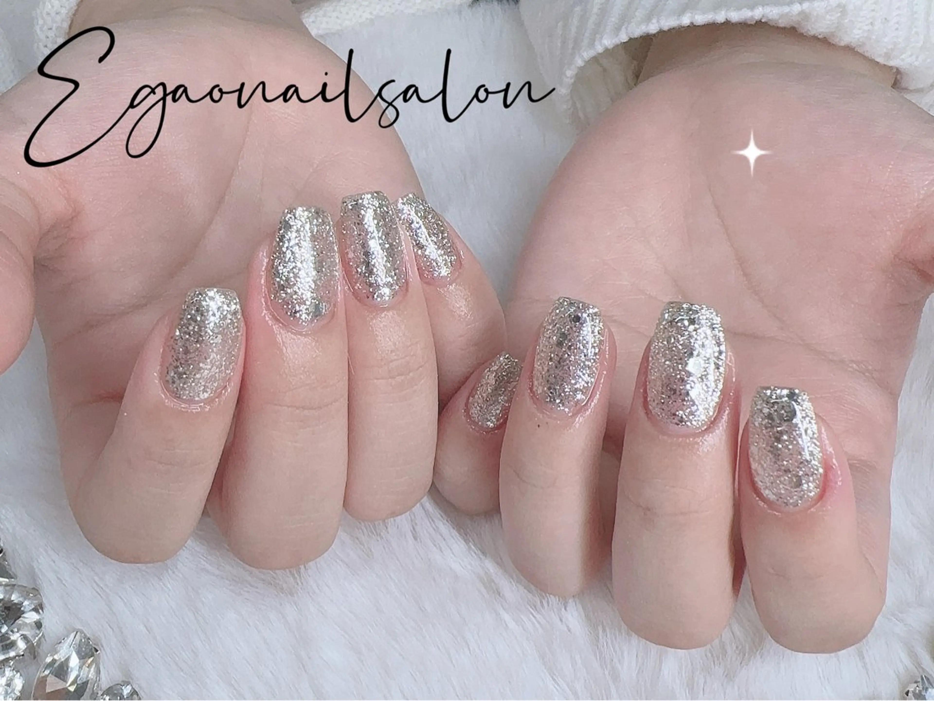 【ソフトジェルオフ】【ケア込み】ラメワンカラー¥4980円の写真