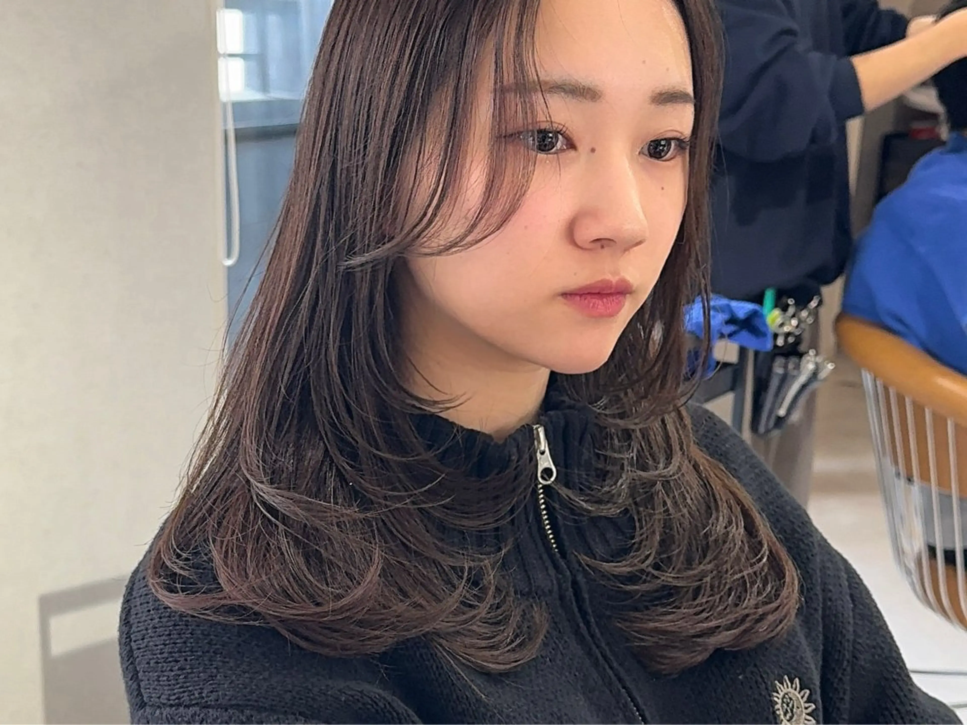 セミロング カット ヘアカラー イメチェンレイヤー/ 縮毛矯正/菅野恭平のヘアスタイル