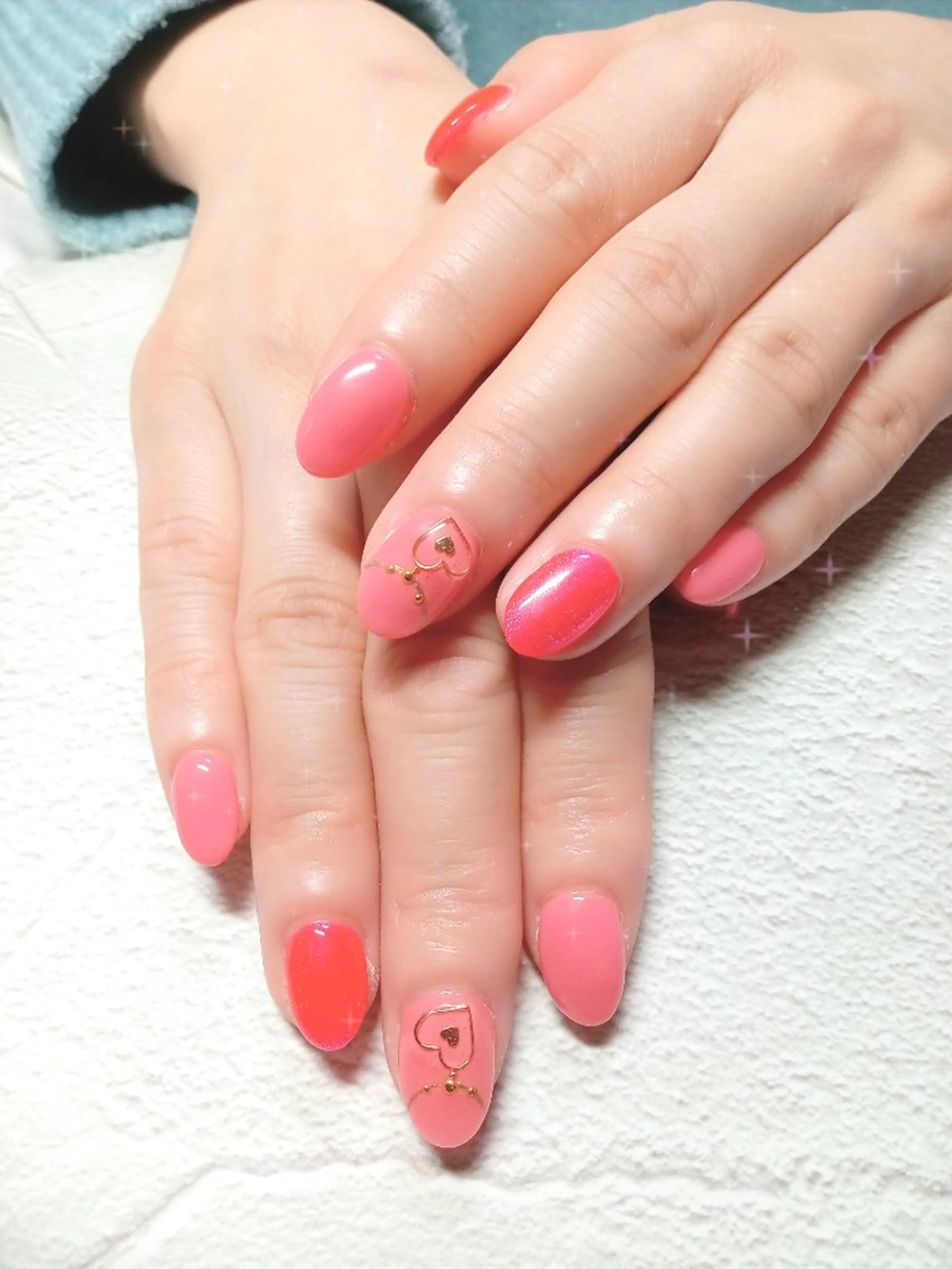 ネイル ジェルネイル ハート キラキラネイル マグネットネイル オフィスネイル ハンドネイル flure de neige yukiのネイルデザイン