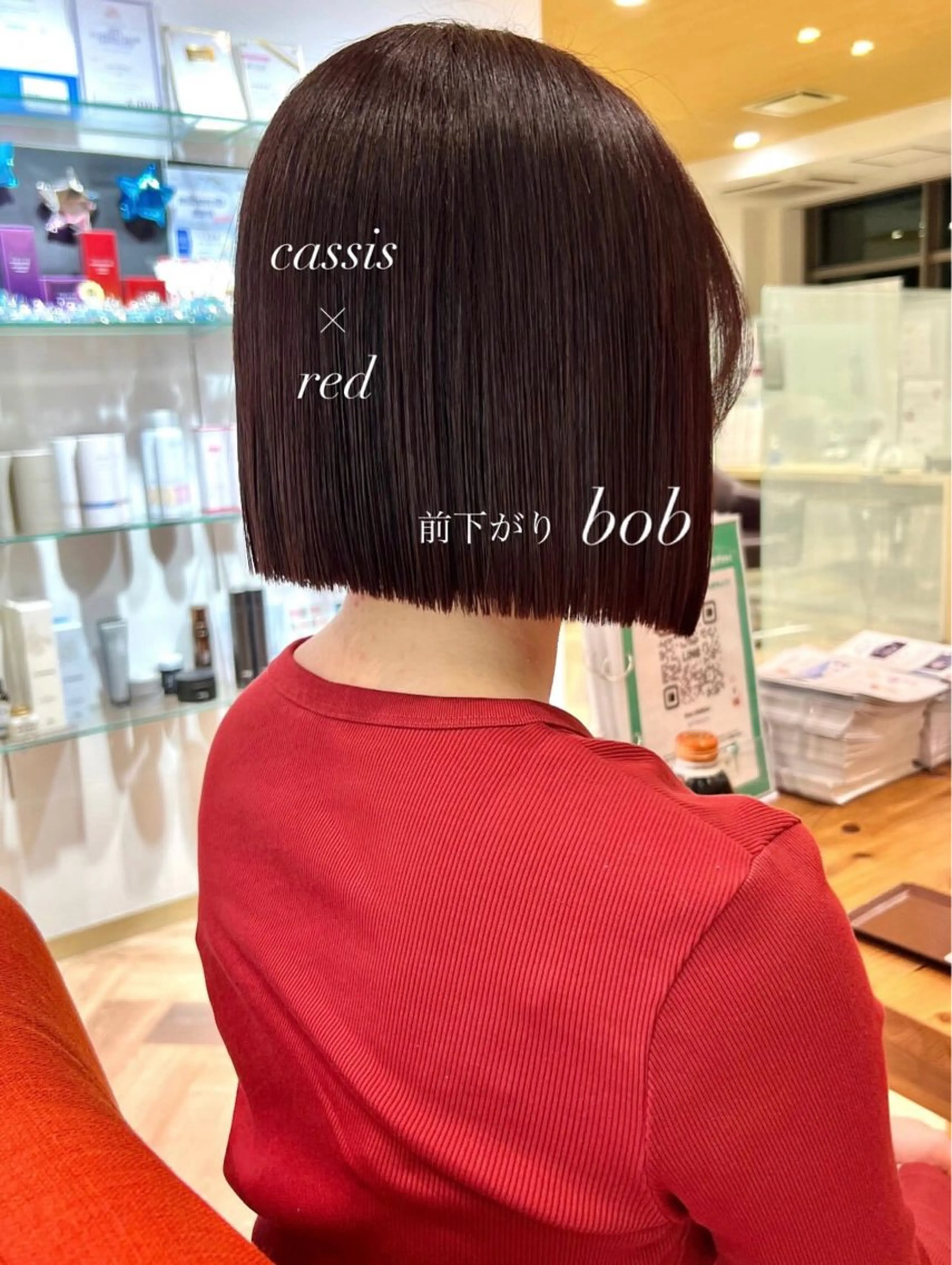 ショート 前下がりボブ ボブ カット ヘアカラー 加納千華 /ボブ/ぱつっとボブのヘアスタイル