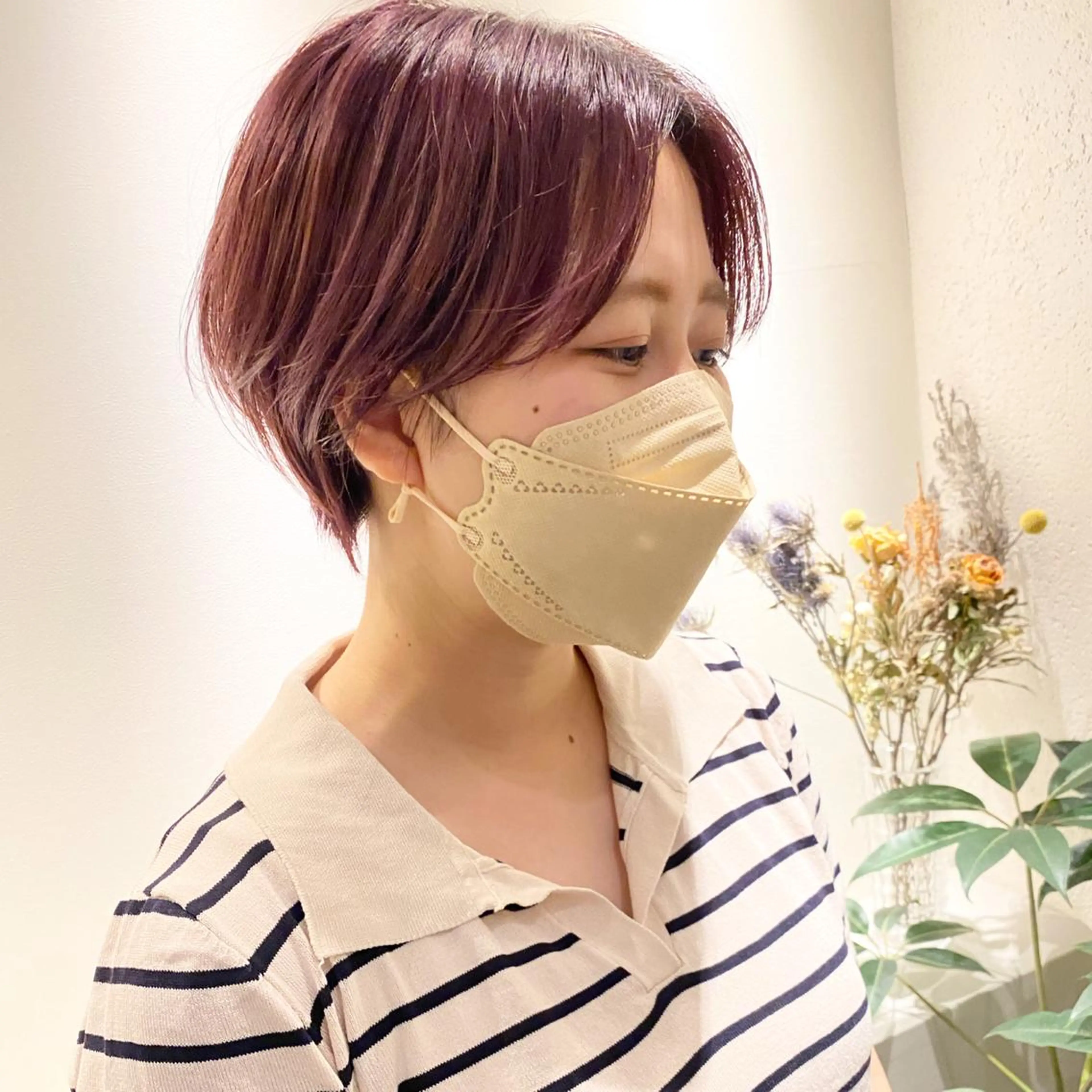 ショート アッシュ ボブ 髪質改善 レイヤーカット ショートヘア カット ヘアカラー ショート〜ミディアム 喜多司のヘアスタイル