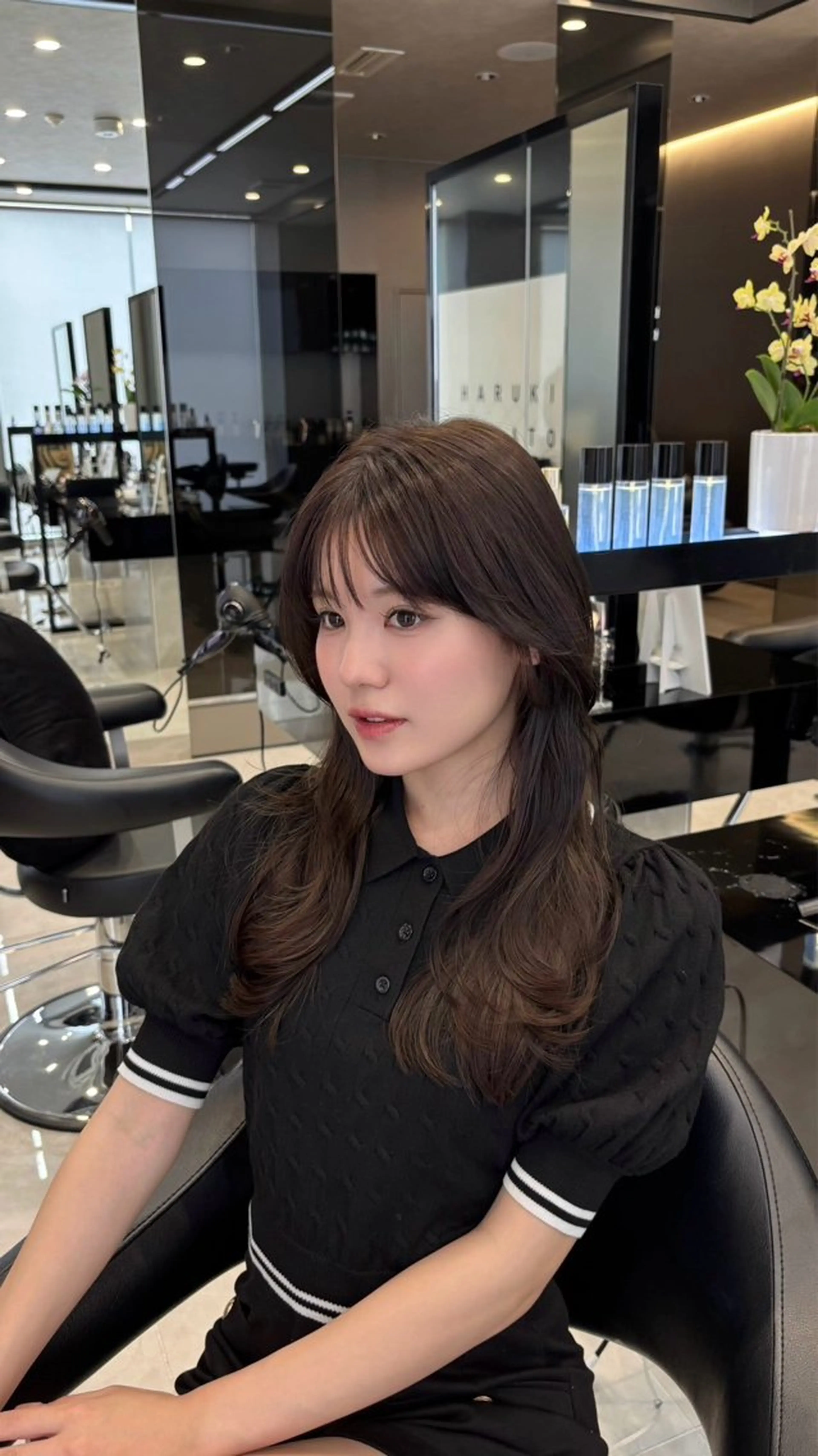 セミロング 伸ばしかけ レイヤーカット 永本 ミツルのヘアスタイル