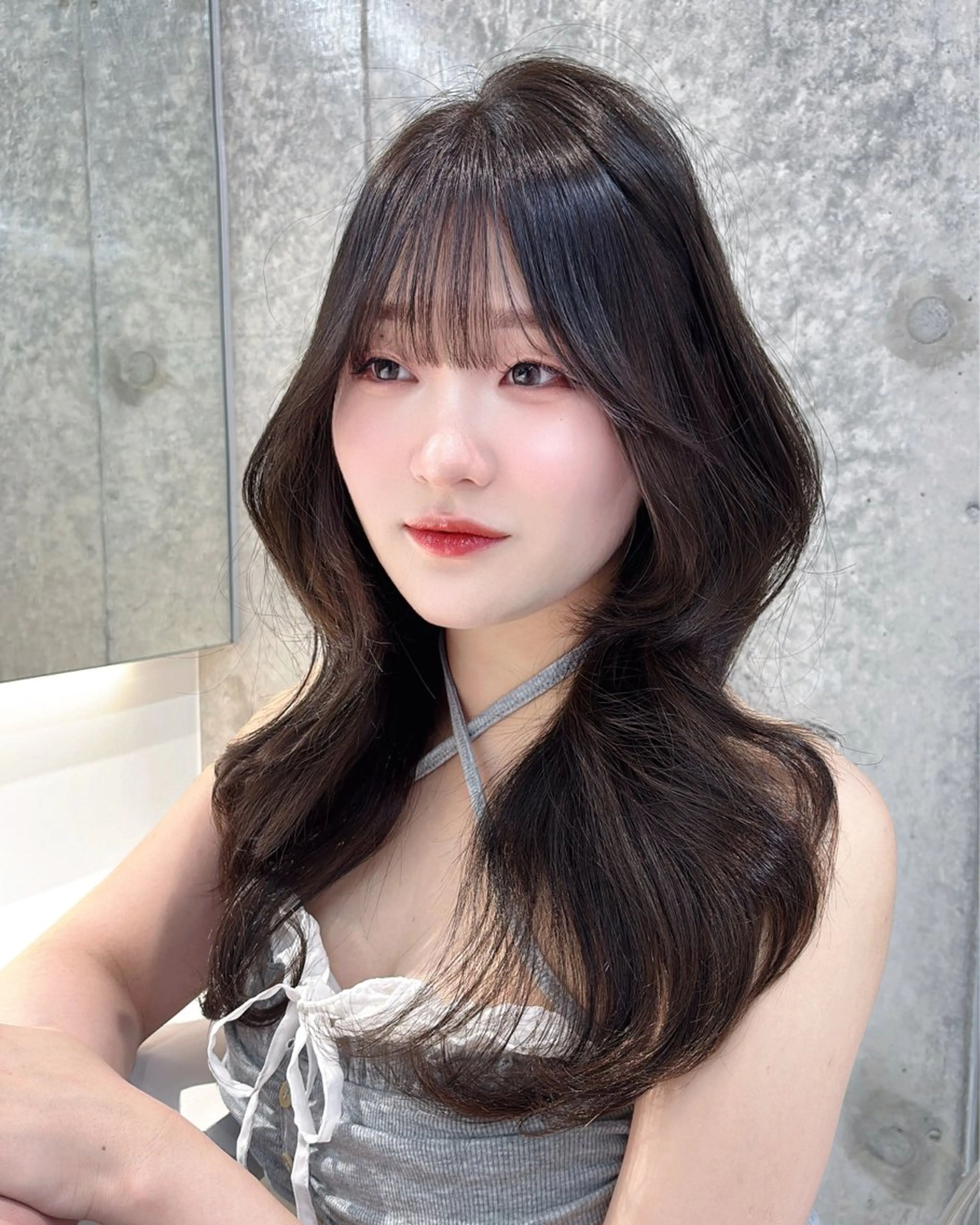 セミロング カラー ベージュカラー オリーブベージュ カット ヘアカラー トリートメント 🍒ブリーチなしカラ ー／Sakura🍒のヘアスタイル