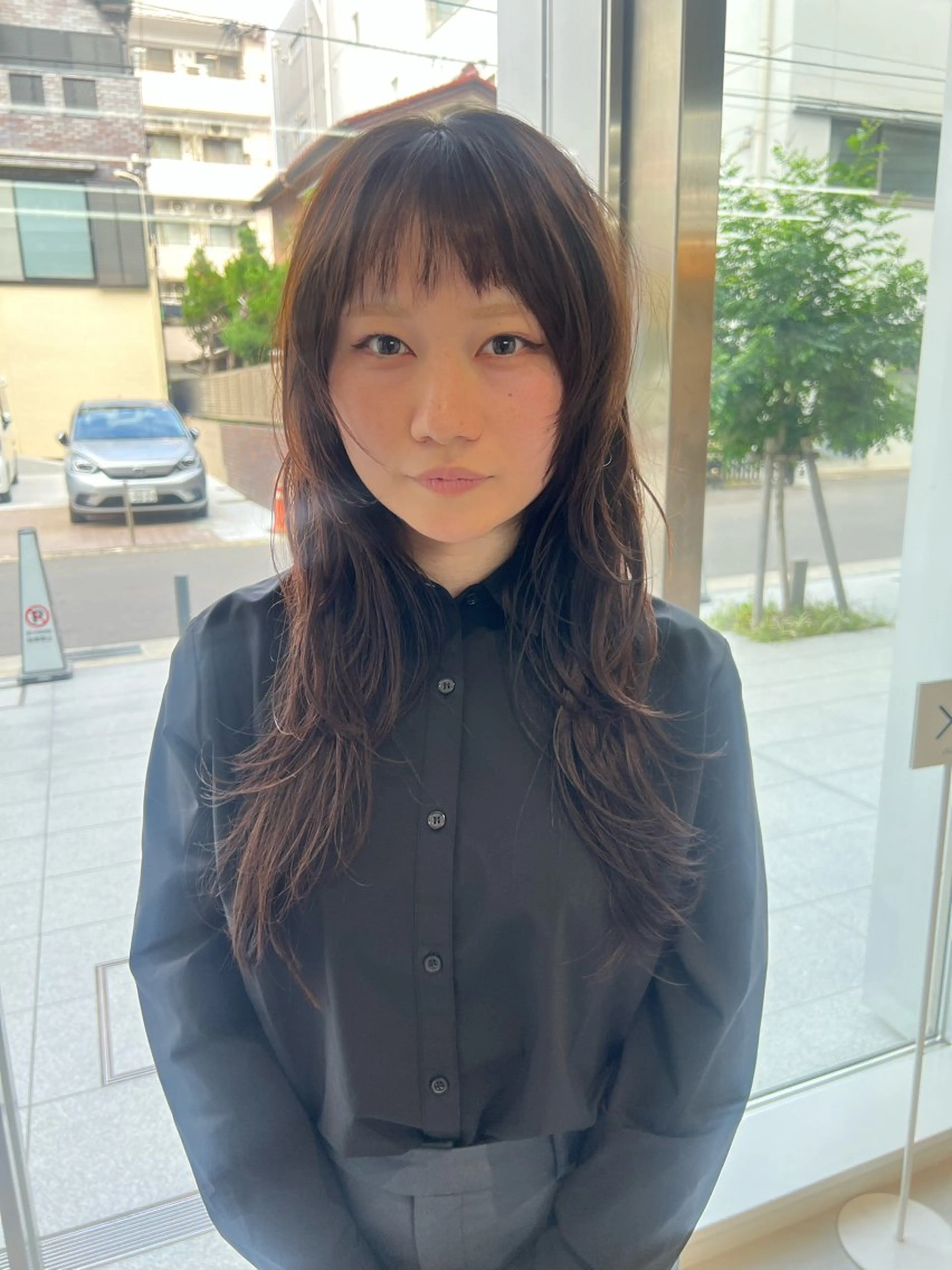 セミロング カラー 韓国風ヘア レイヤーカット カット ヘアカラー トリートメント 吉沢遣人/レイヤー 艶カラー/抜け感のヘアスタイル