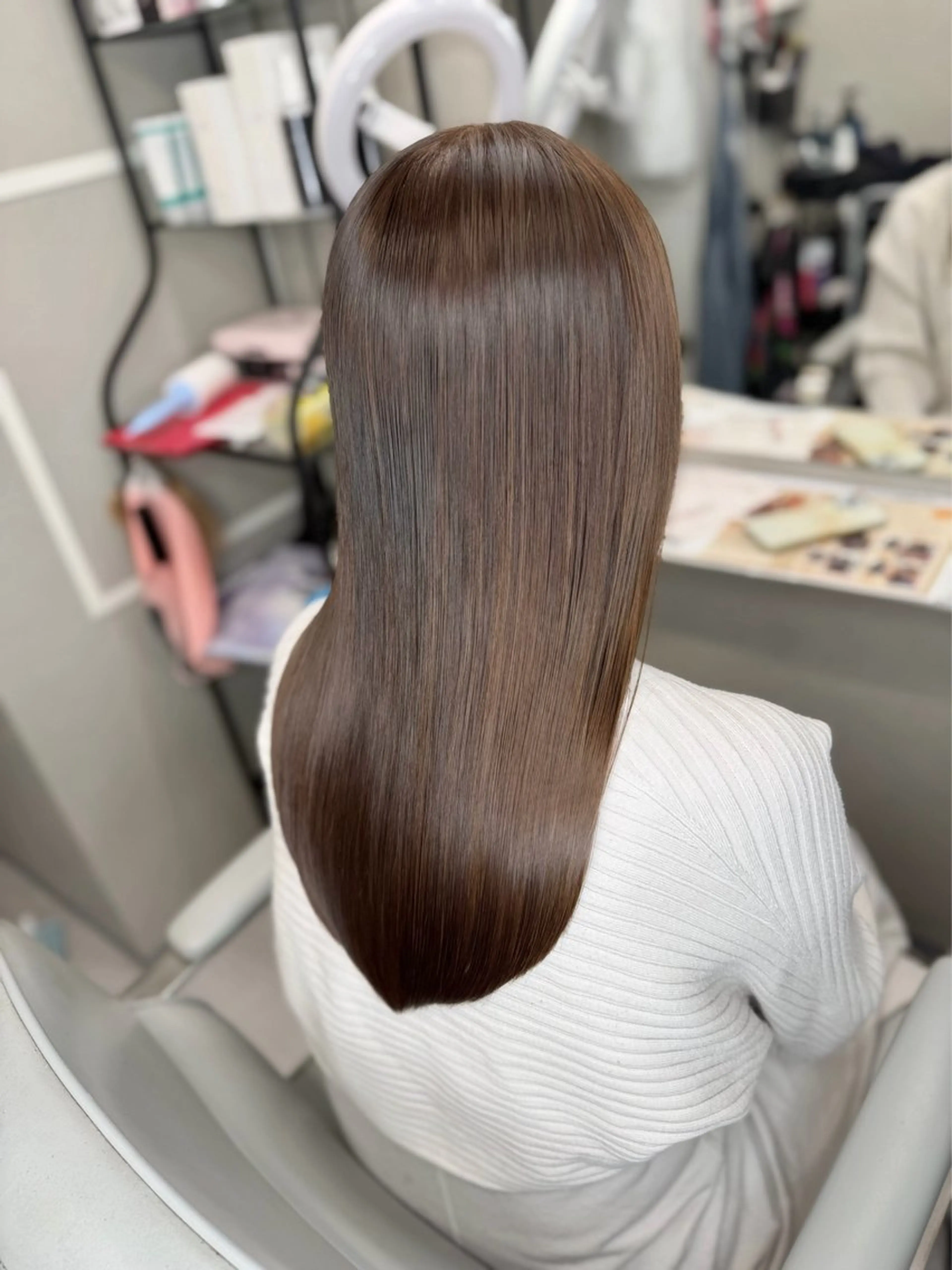 ミディアム カラー ブリーチ 透明感カラー ブリーチなしカラー 髪質改善 カット ヘアカラー トリートメント 今井 勝也のヘアスタイル