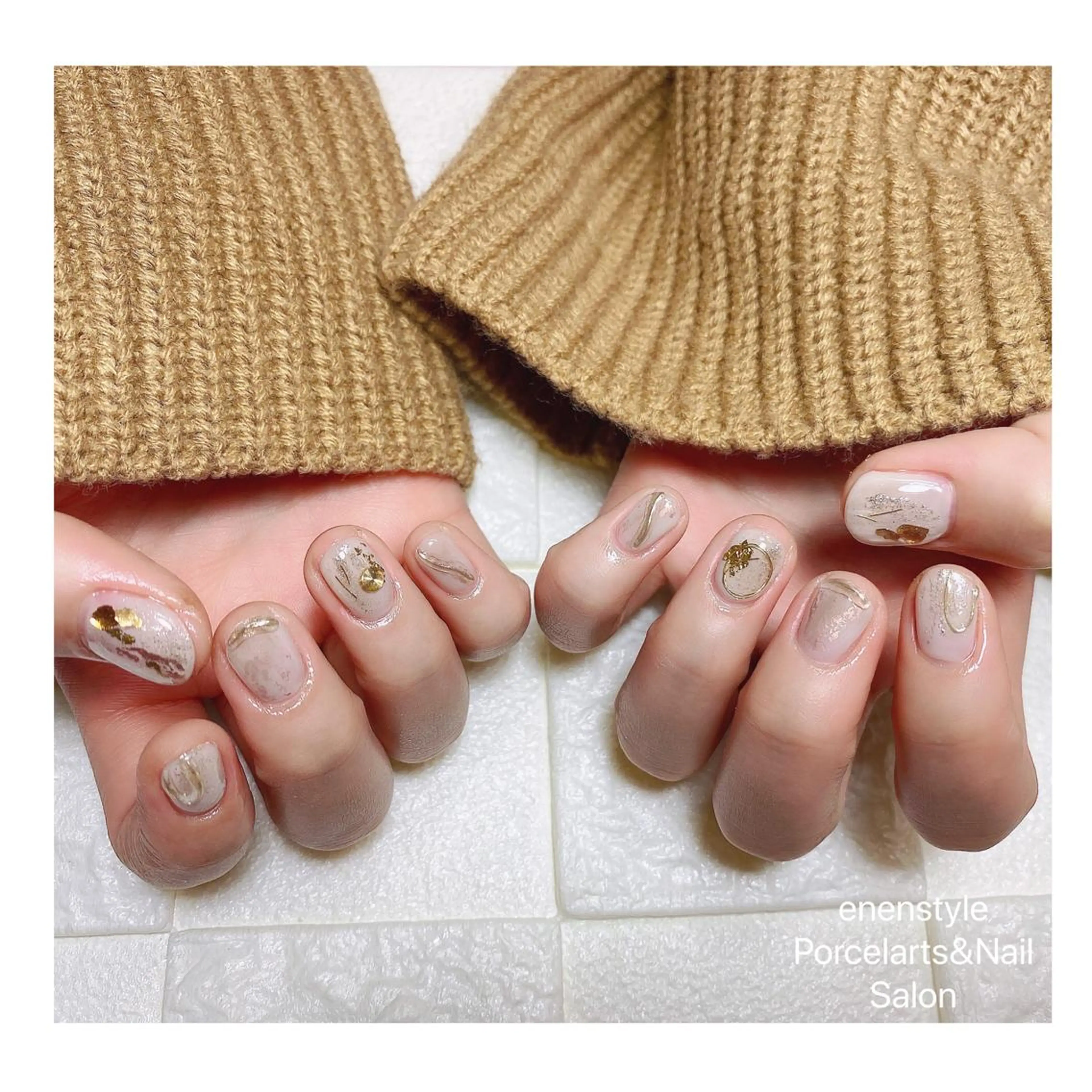 ミディアム ネイル ハンドネイル 👑enen style👑のネイルデザイン