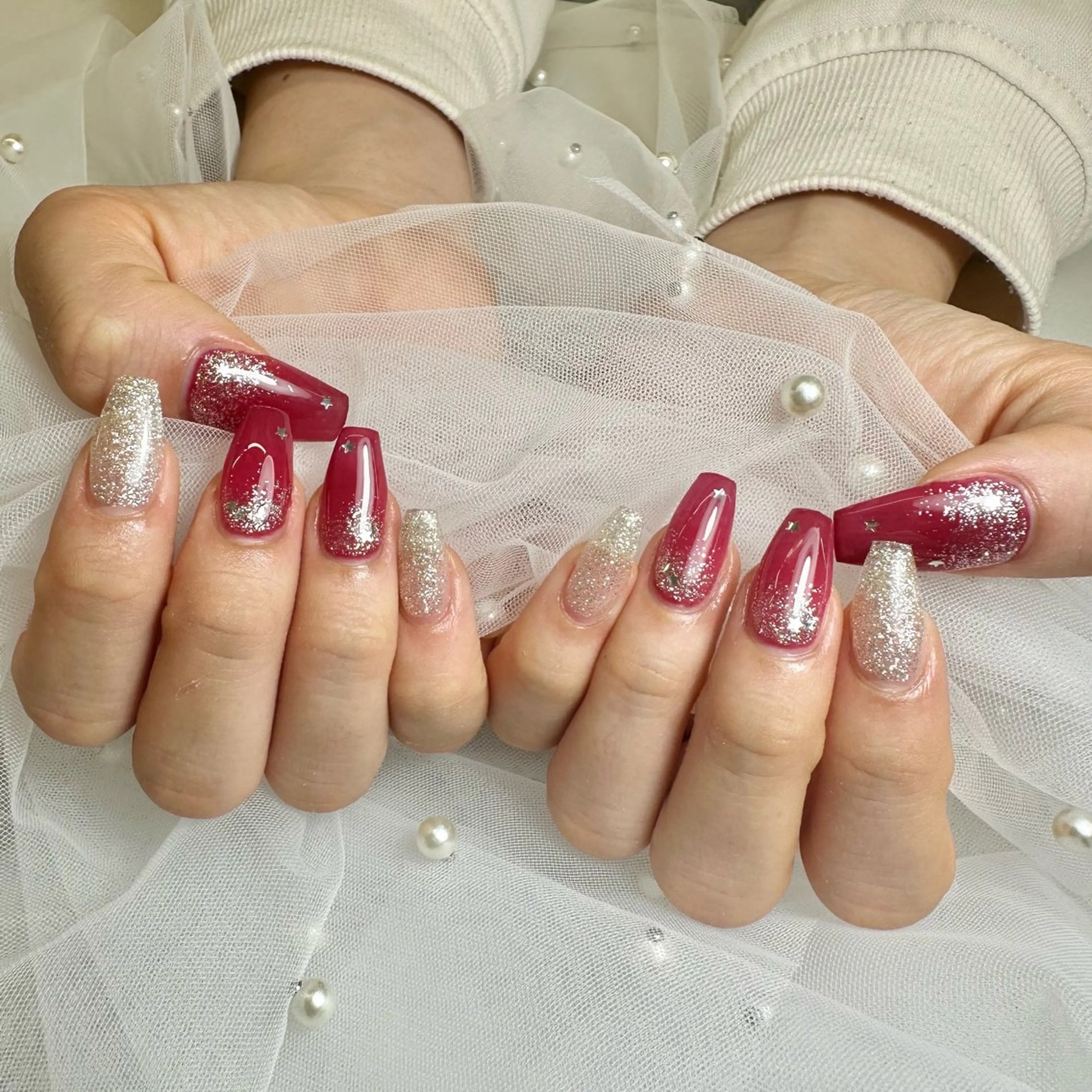 ネイル 冬ネイル クリスマス ハンドネイル nami🐰🎀 堺筋本町ネイルサロンのネイルデザイン