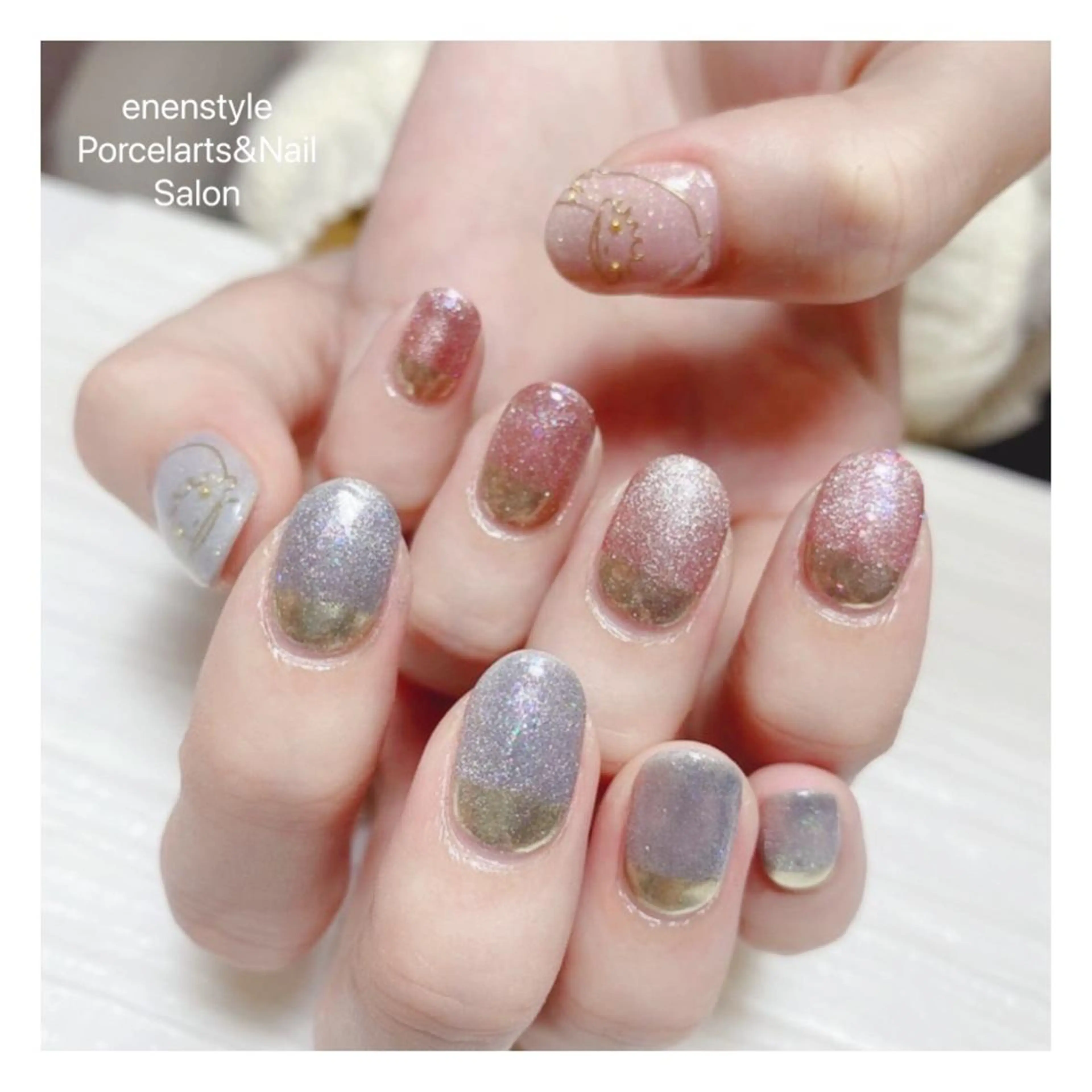 ミディアム ネイル ハンドネイル 👑enen style👑のネイルデザイン
