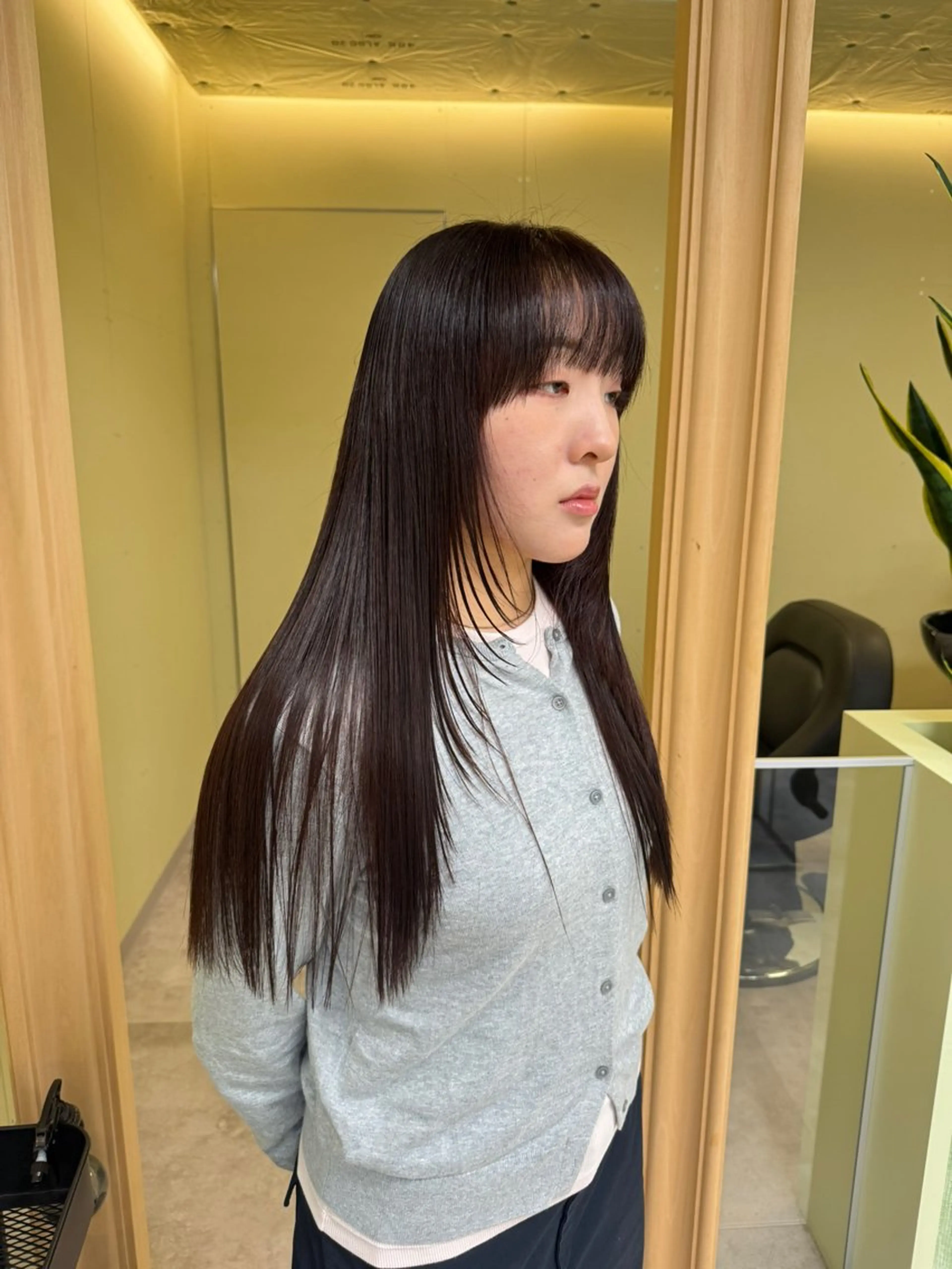 ロング カラー カット ヘアカラー トリートメント 伶風/ボブ/ ハッシュカットのヘアスタイル