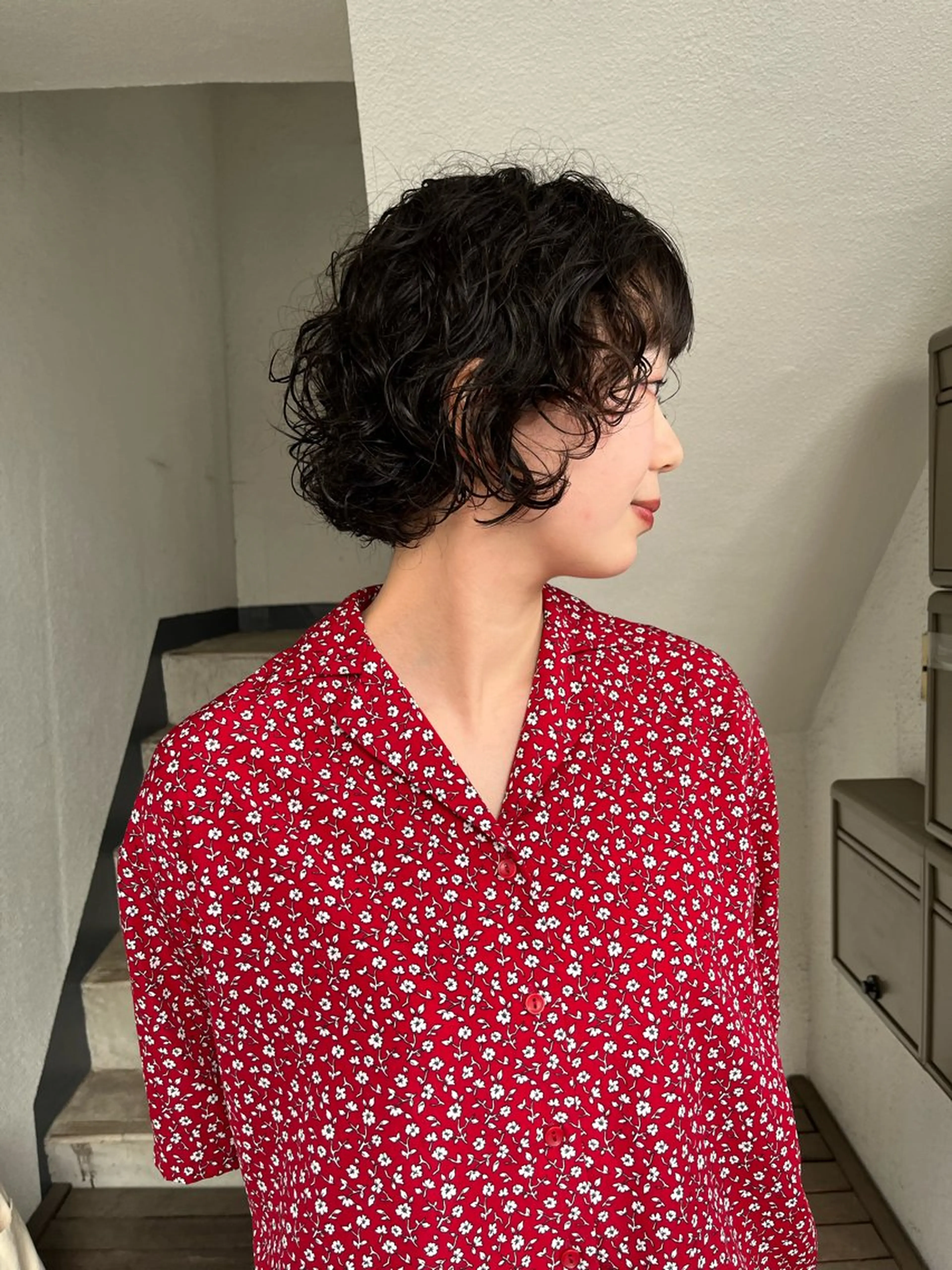 ショート パーマ ボブ ボブパーマ/パーマ ウルフパーマのヘアスタイル