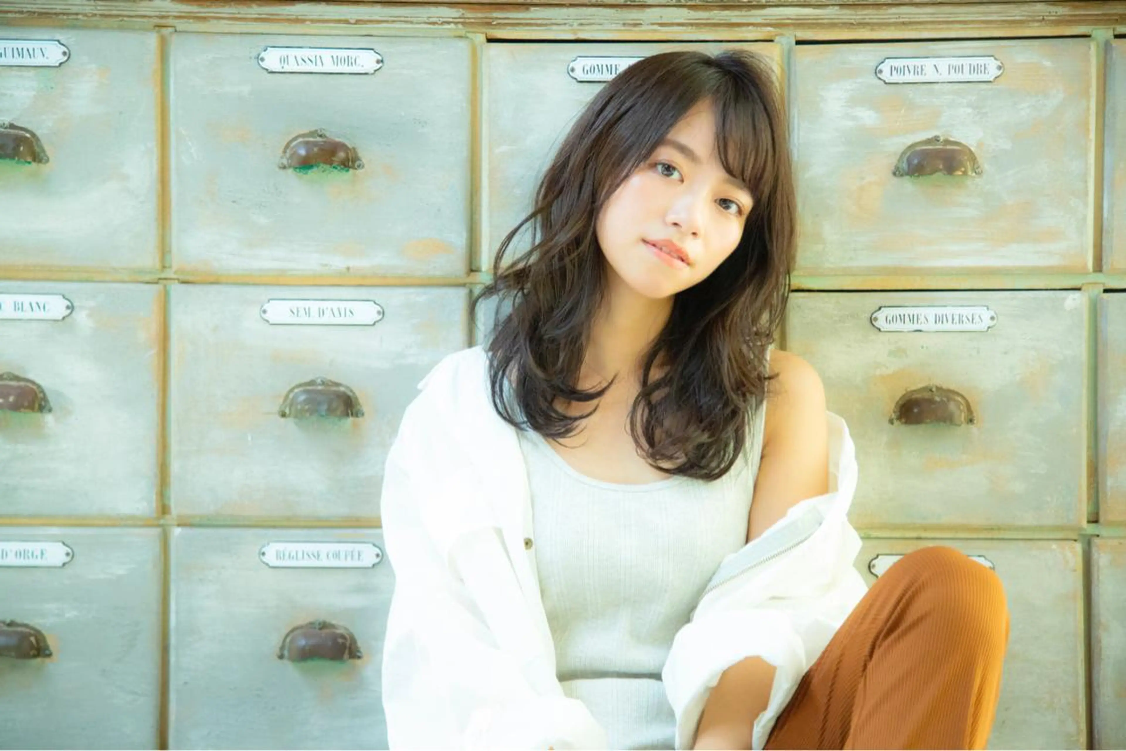 ミディアム カラー カット パーマ 髪質改善/縮毛矯正/ ボブ/店長/槌矢圭悟のヘアスタイル