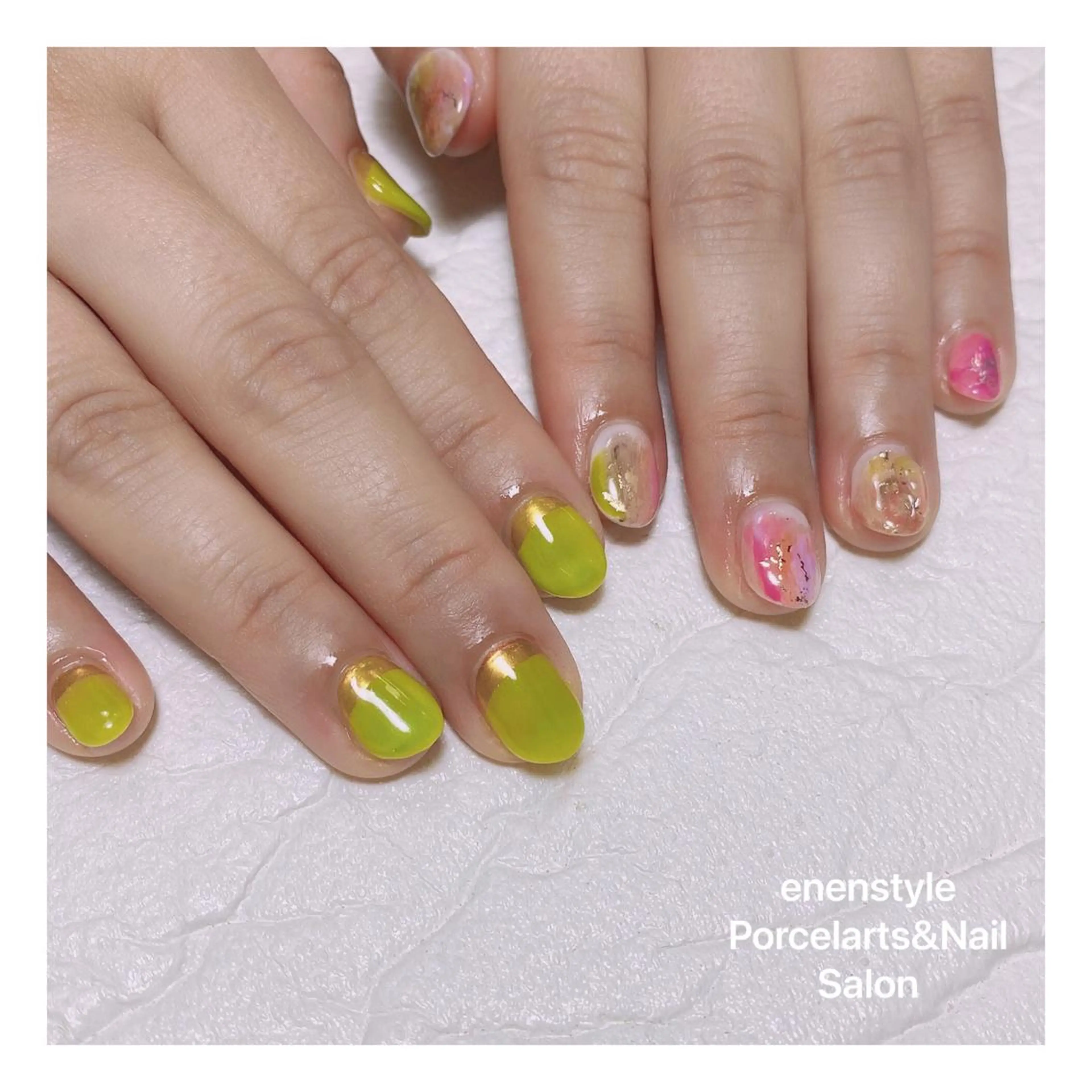 ミディアム ネイル ハンドネイル 👑enen style👑のネイルデザイン