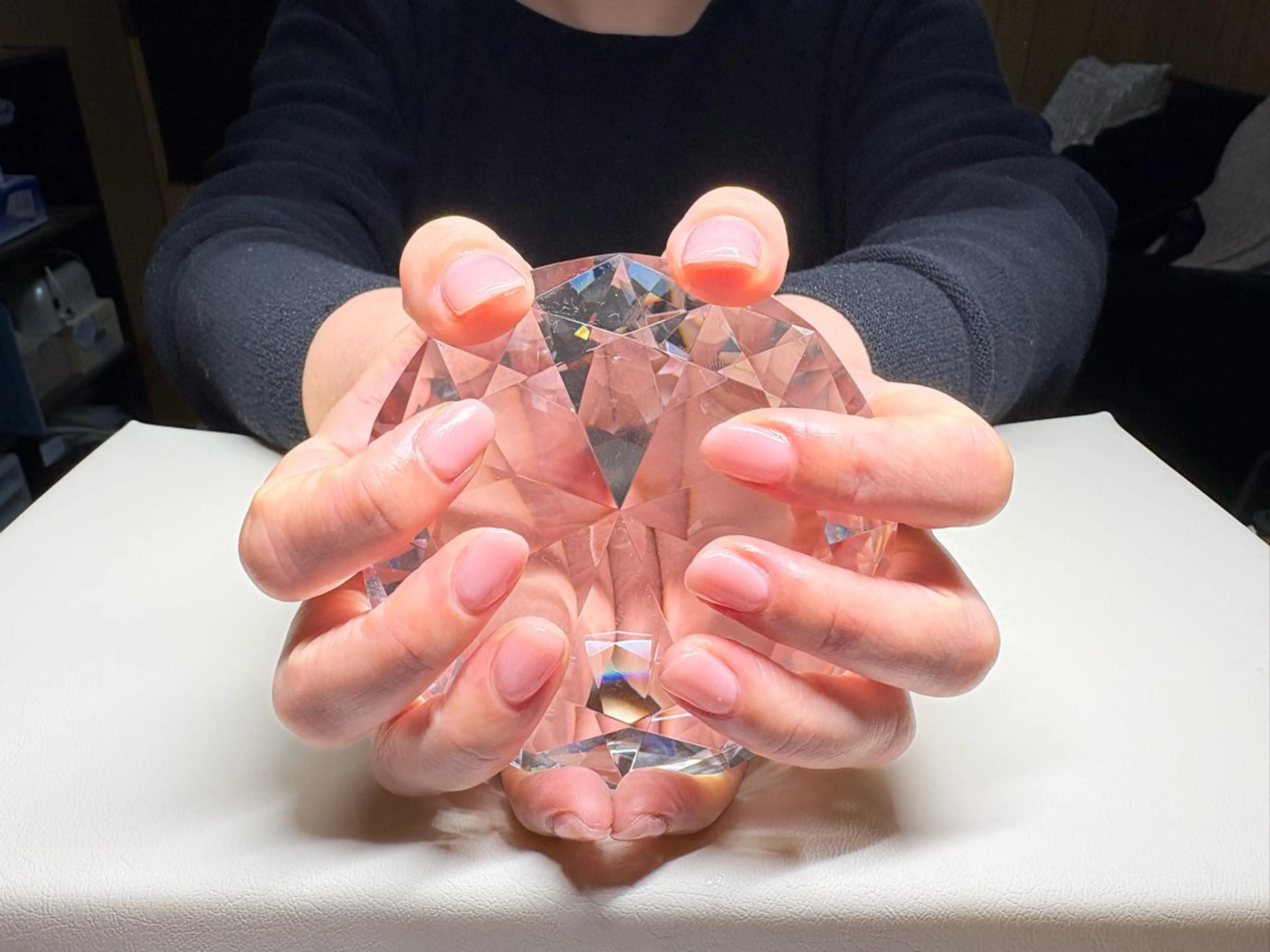 ネイル ラメ(グリッター) ワンカラーネイル ピンク Rainbow Moonのネイルデザイン