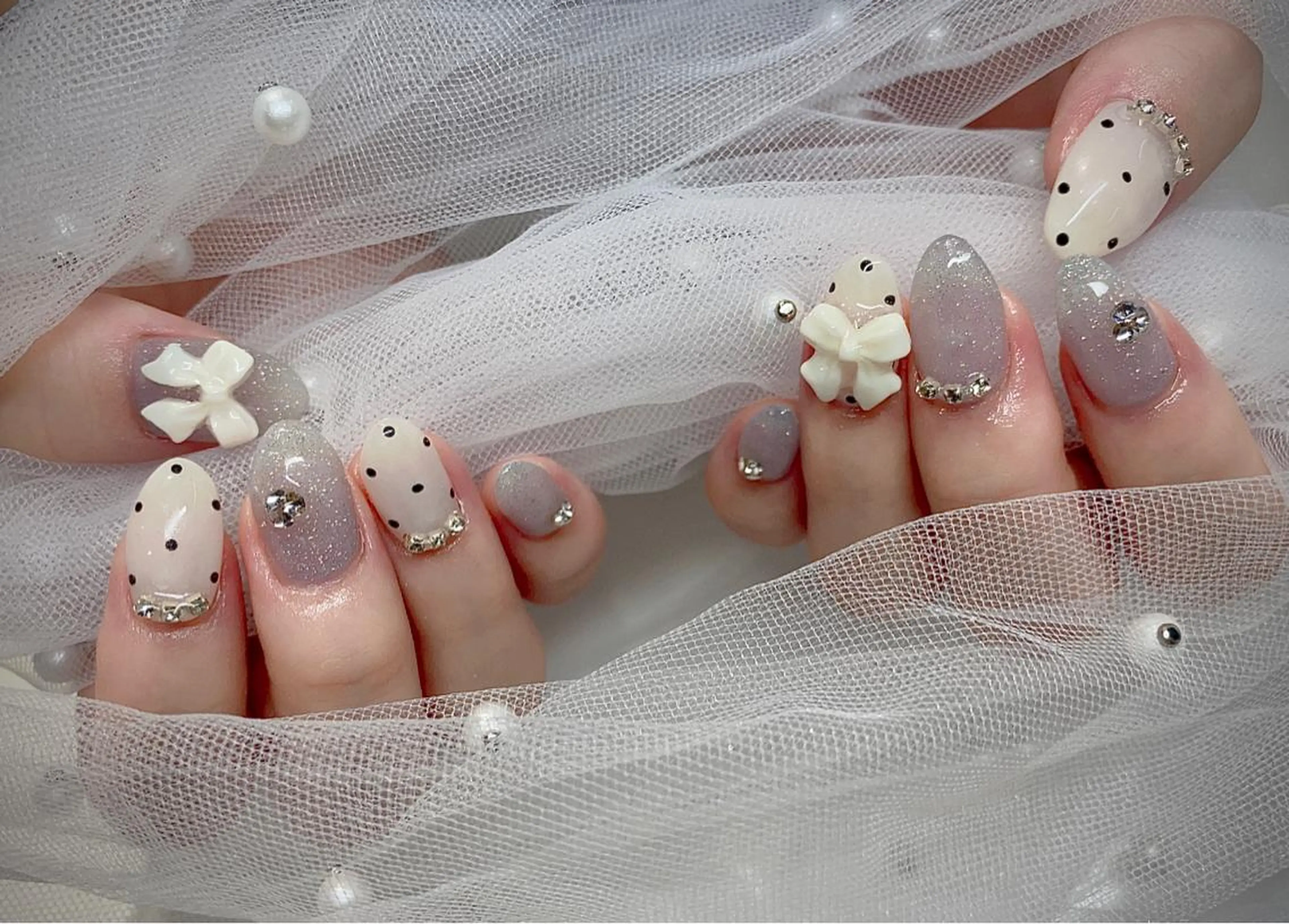 ネイル I-nailロング /ワンホン/キラキラのネイルデザイン