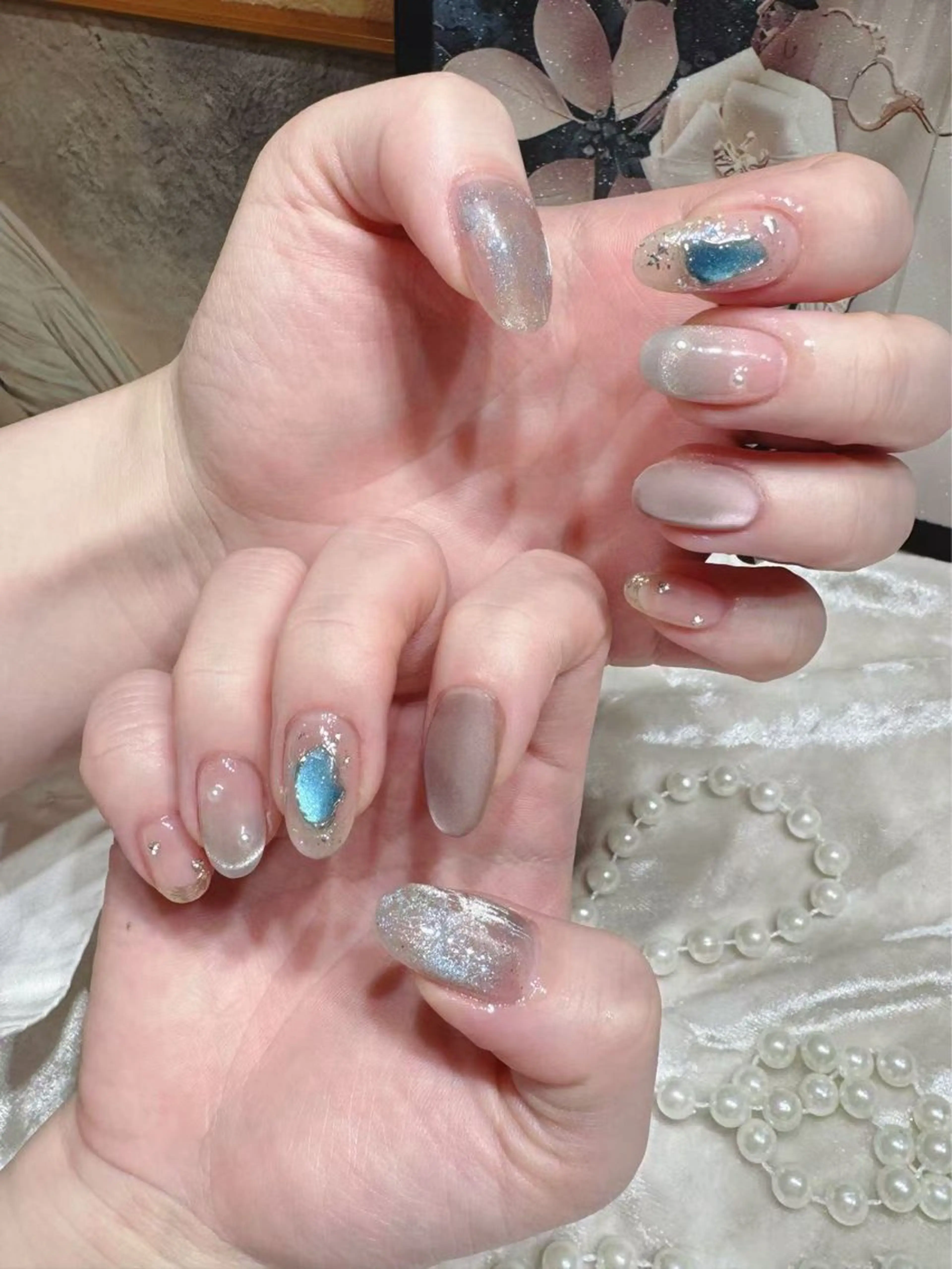 ネイル アートネイル フットネイル ジェルネイル ハート マグネットネイル Babarla Nailのネイルデザイン
