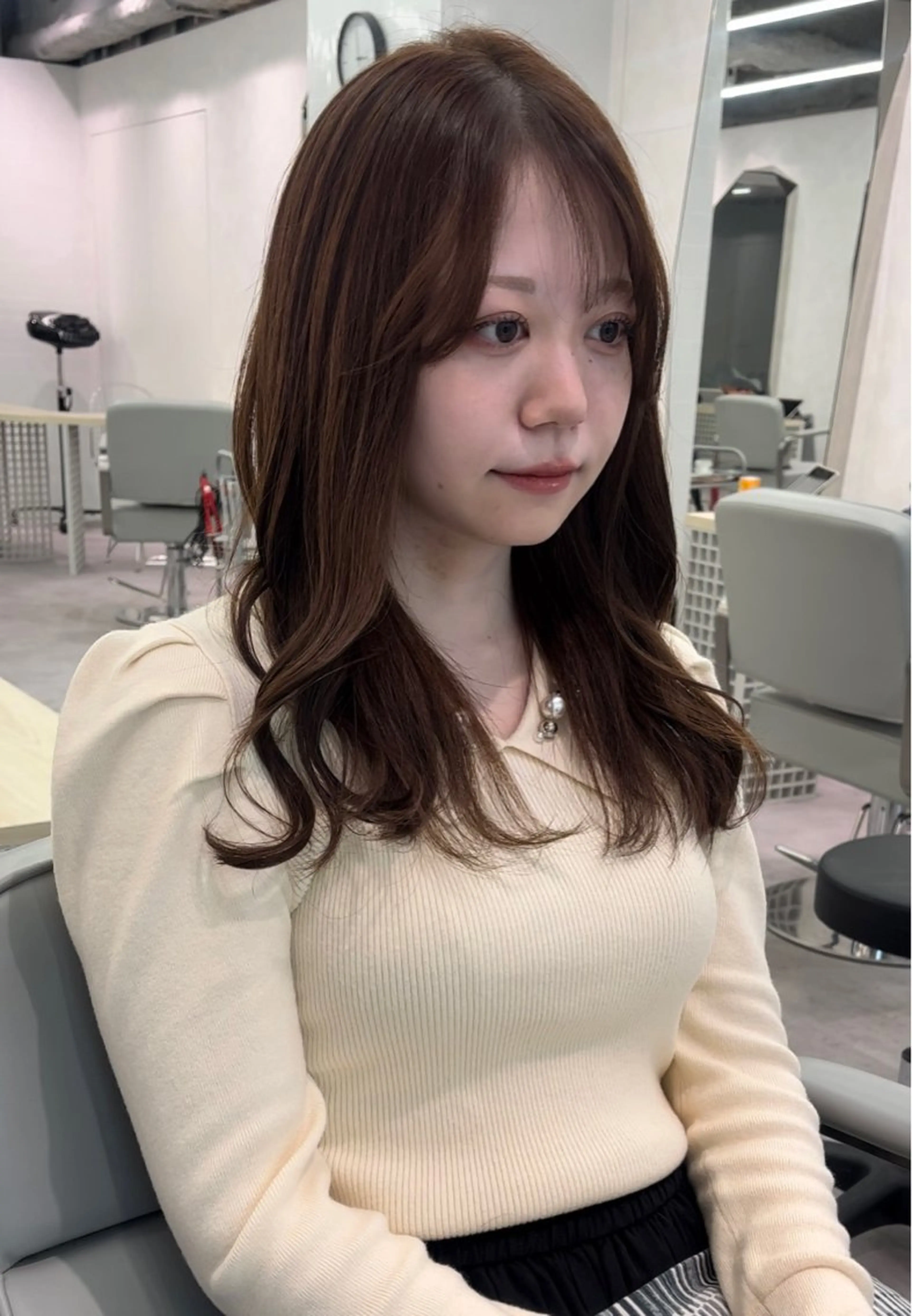 セミロング カラー カット ヘアカラー トリートメント mizuho🐈‍⬛ 艶髪￤ダークトーンのヘアスタイル