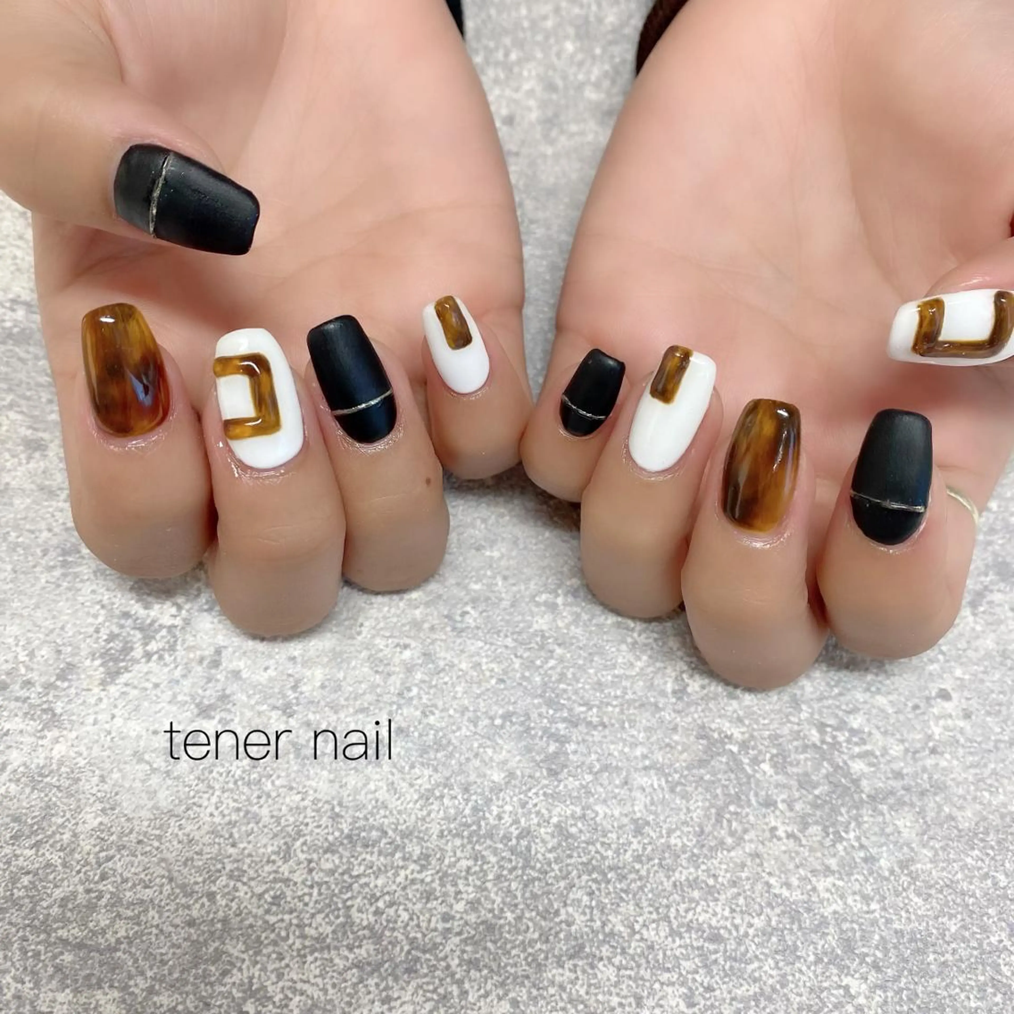 ネイル べっ甲ネイル マットネイル テネルネイル tener nailのネイルデザイン
