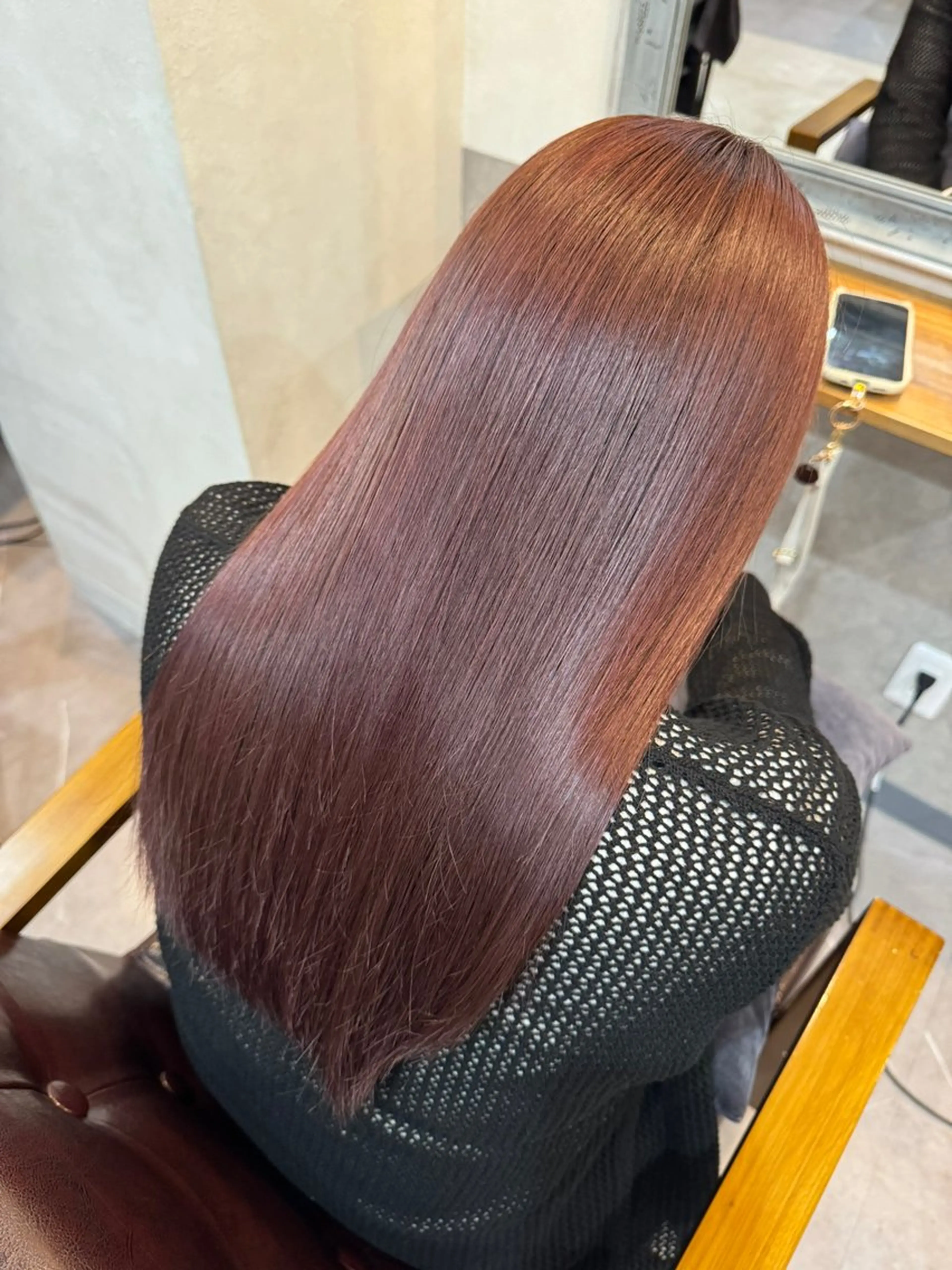 ロング カラー ブラウンカラー ピンクカラー ピンクブラウン 船橋 Nerine 【ネリネ】かえでのヘアスタイル