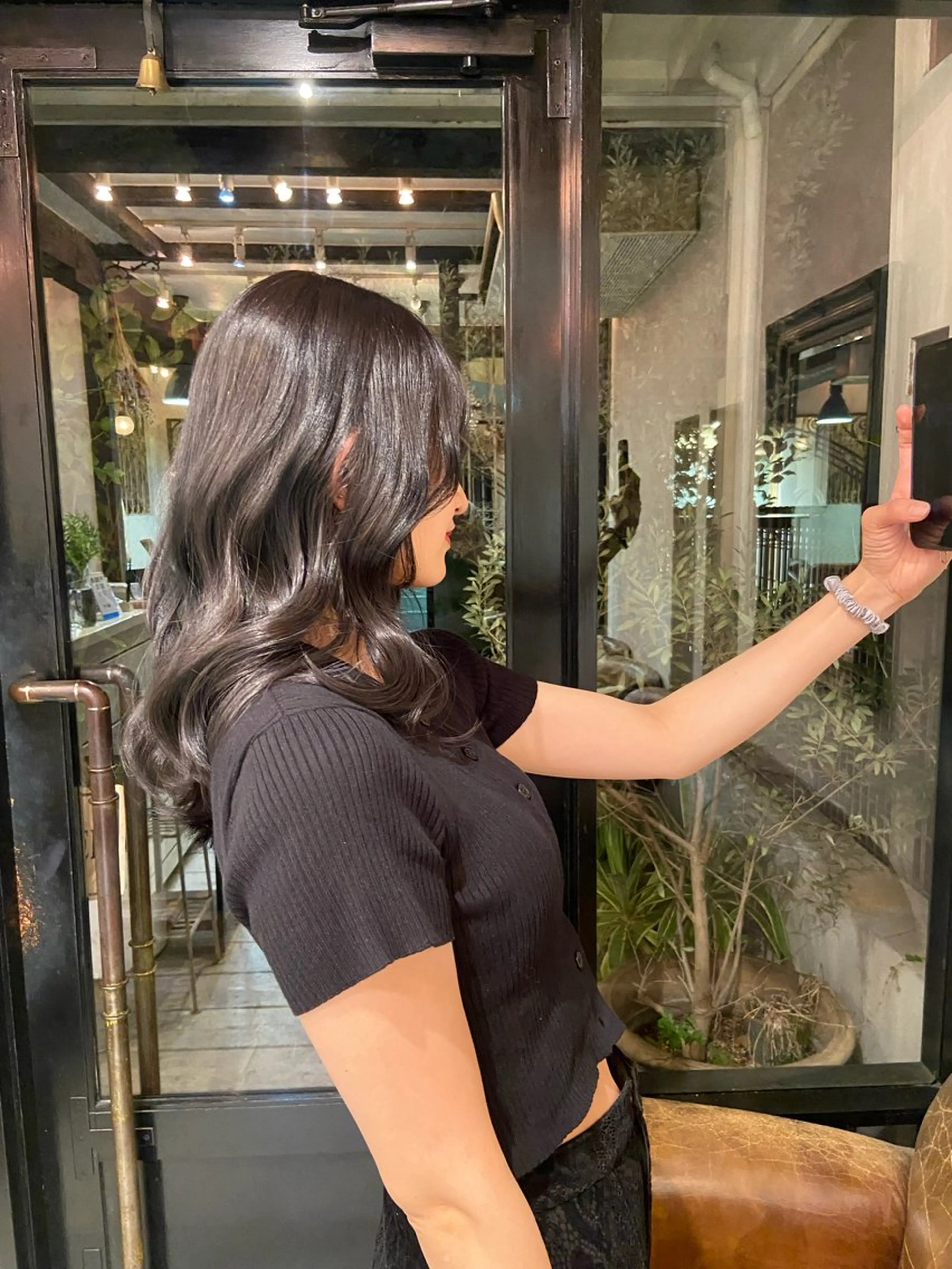 ロング カラー 黒髪 ブルーカラー ブルーブラック ダメージレス美容師 🌱水島侑理のヘアスタイル