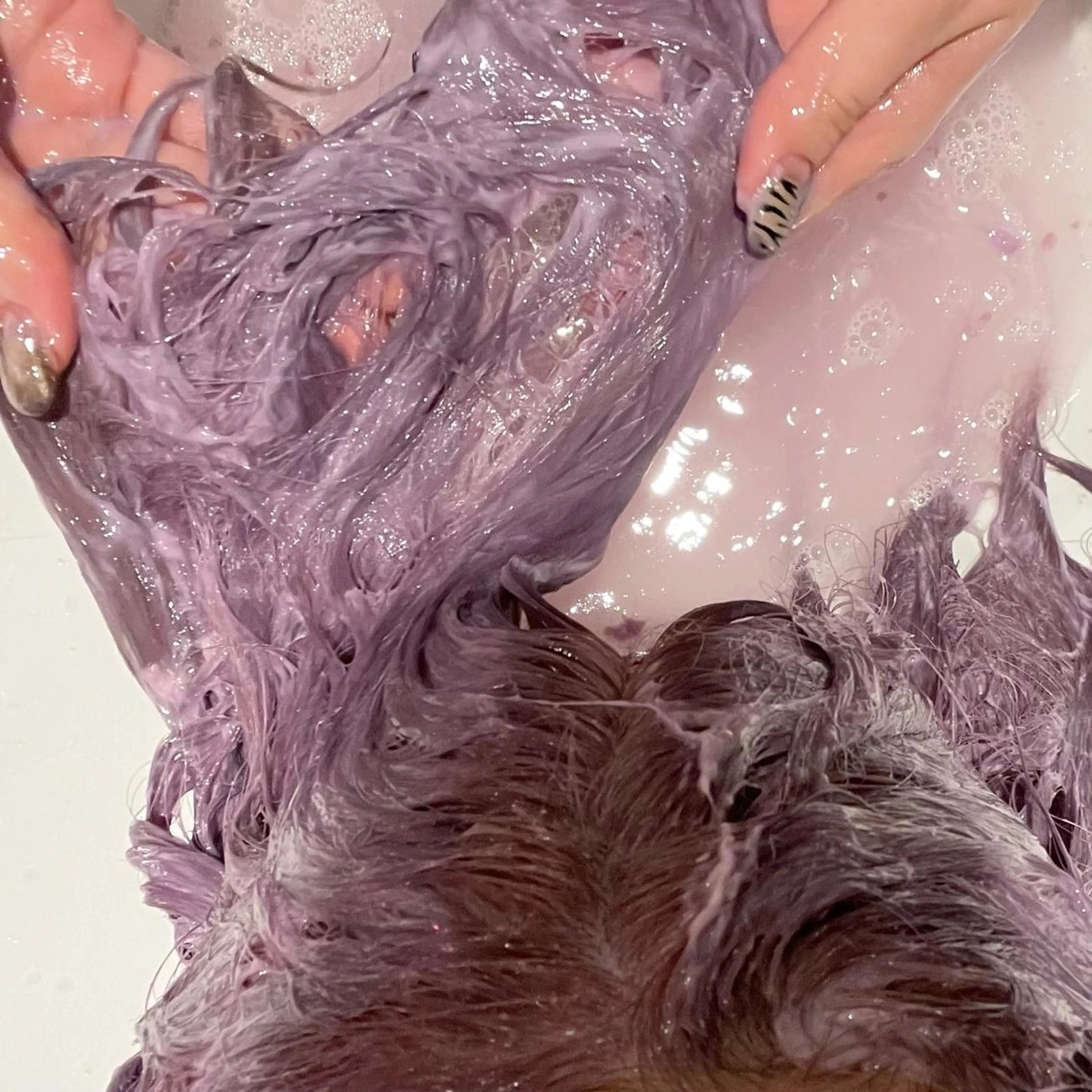 カラー ラベンダーカラー ラベンダーピンク ピンクカラー ヘアカラー アオヌマミユ☁️ /ボブ/ハイトーン/のヘアスタイル