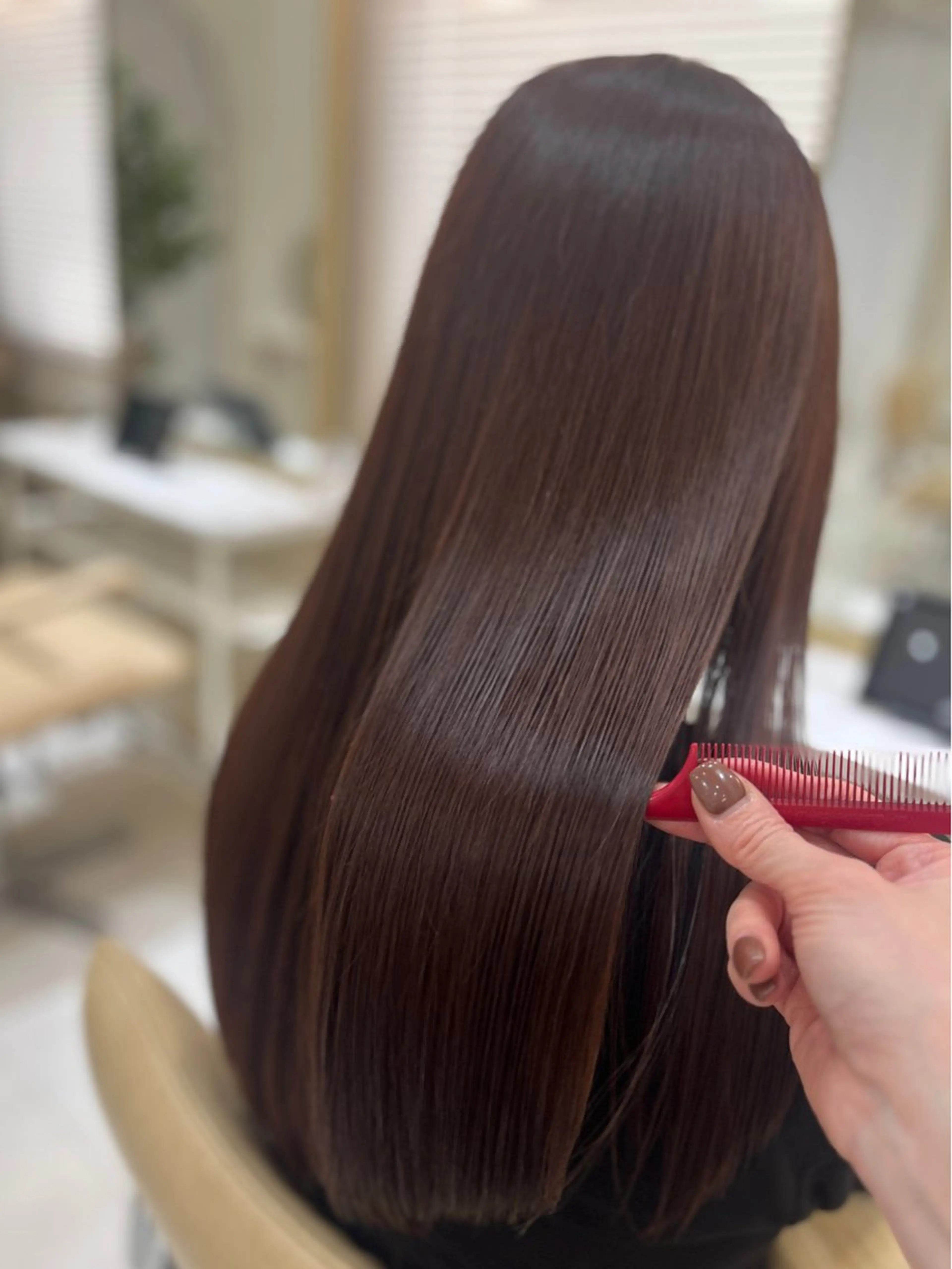 ロング カット ヘアカラー トリートメント Zina博多/ボブ 顔周りKEIKOのヘアスタイル