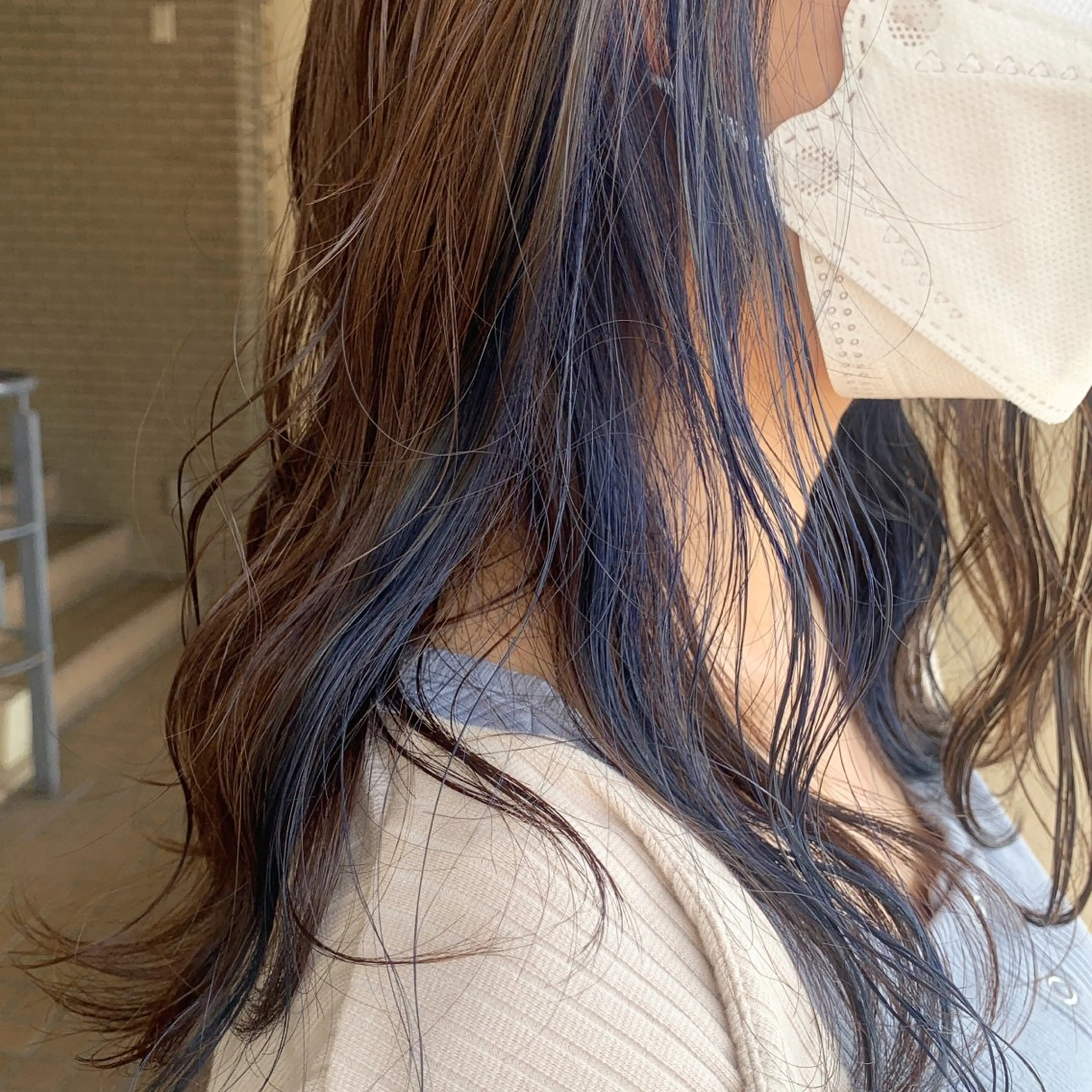 セミロング カラー ブルーカラー カット ヘアカラー regalo Acari🍎のヘアスタイル