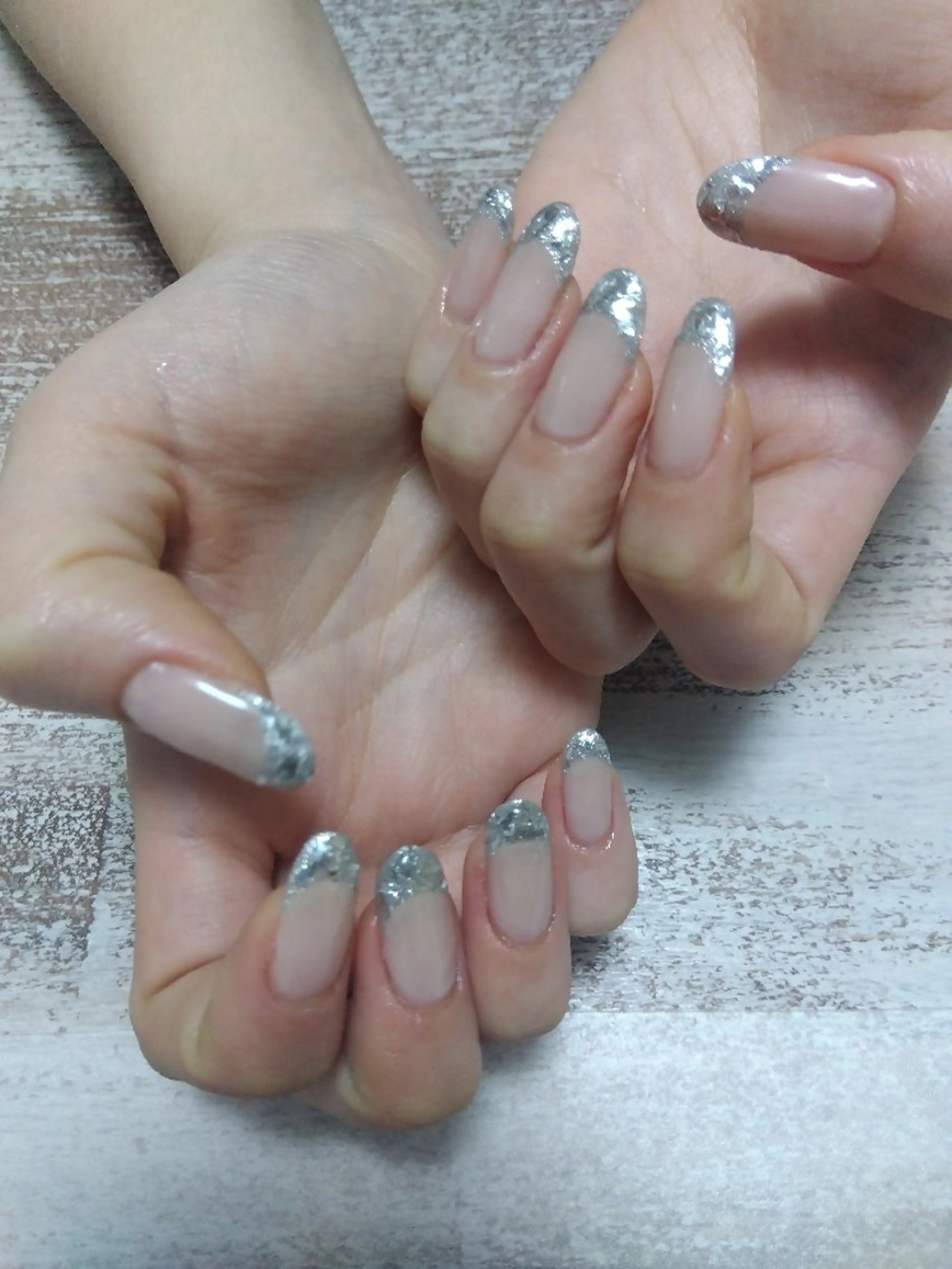 ネイル フレンチネイル ガラスフレンチ NailSalon Ne-Neのネイルデザイン