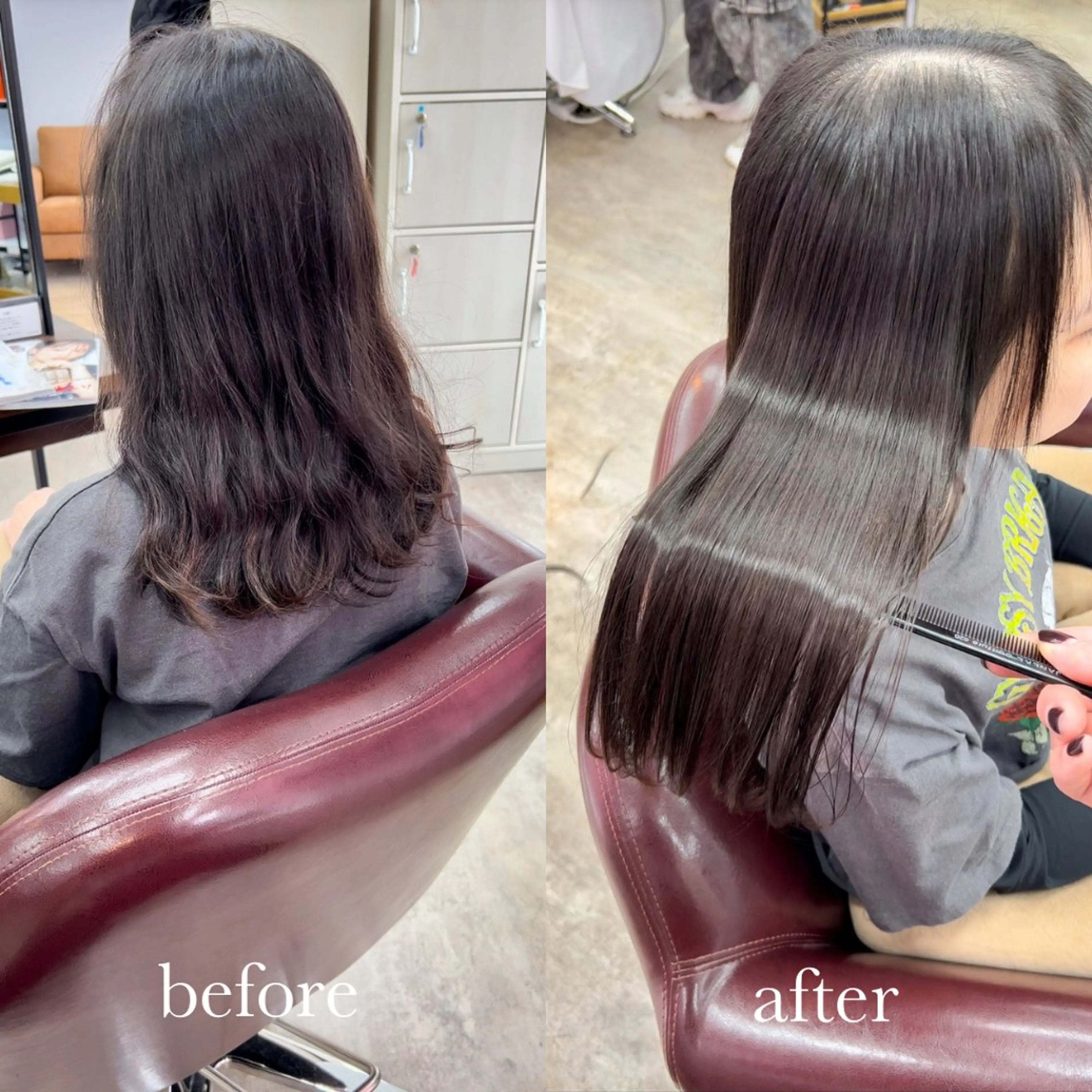 セミロング カット 縮毛矯正 トリートメント 🥇近藤 恭輔🥇 Recharme新保のヘアスタイル