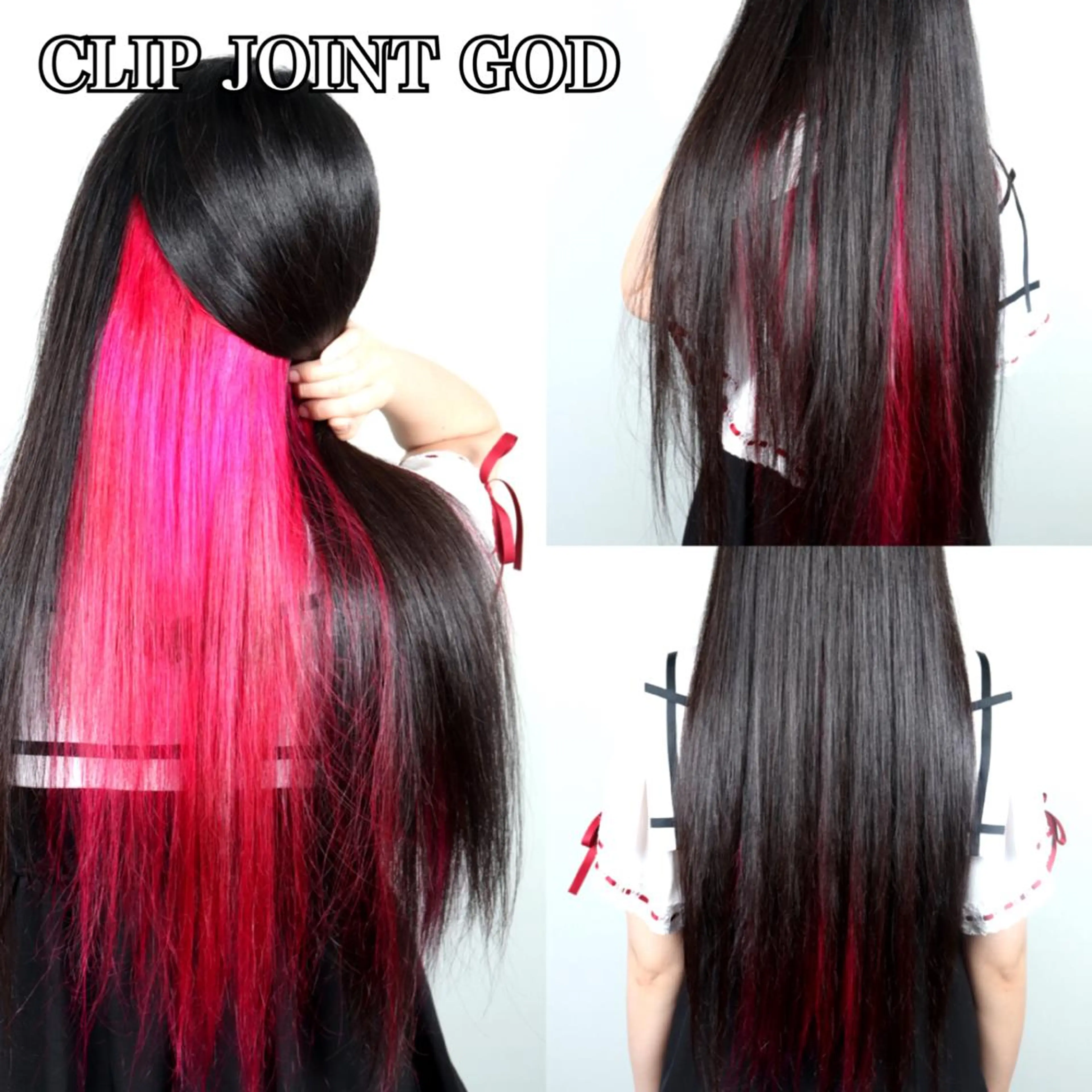 ロング カラー 黒髪 ピンクカラー ヘアカラー トリートメント ヘアセット 秋葉 洸平のヘアスタイル