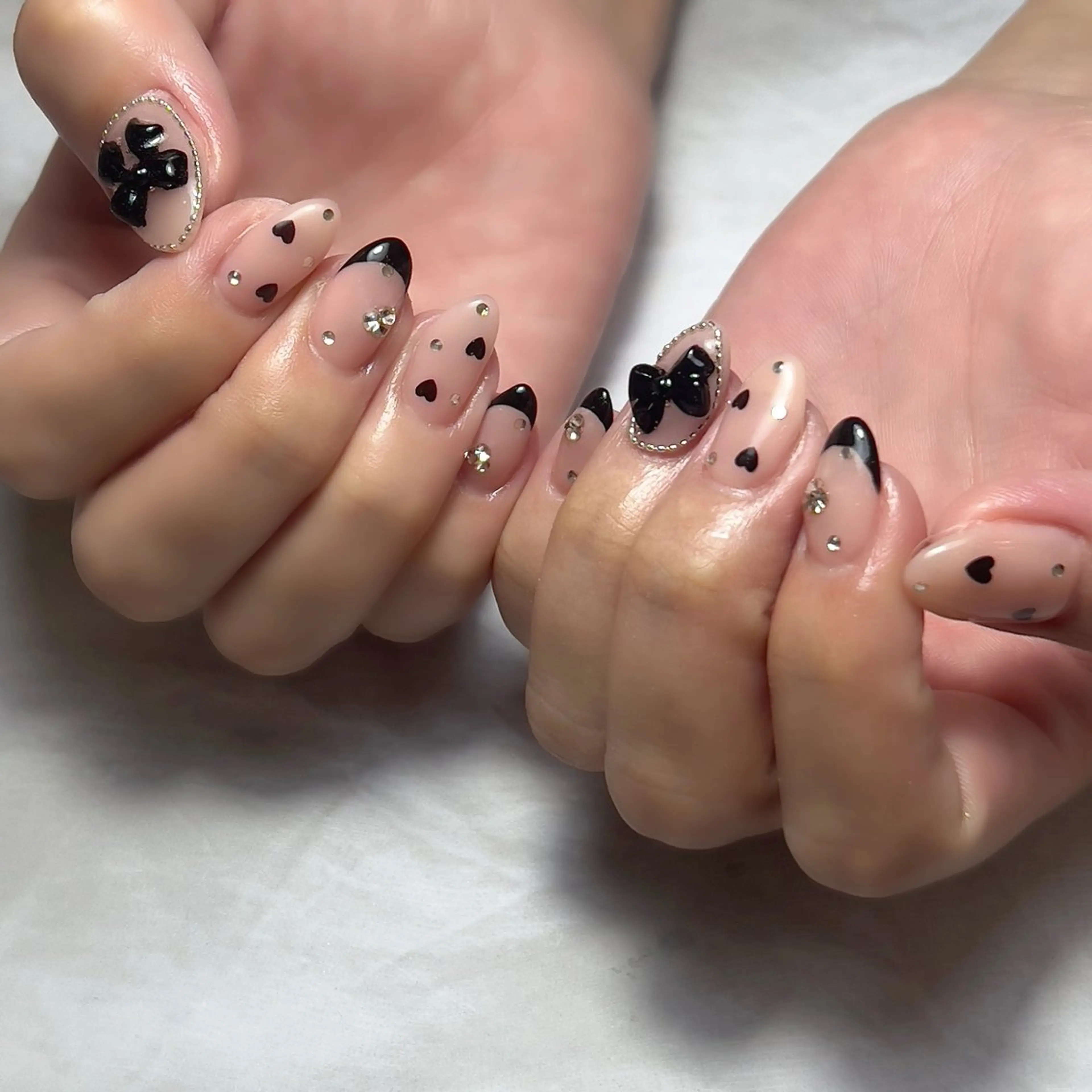 ネイル リボン ハンドネイル nailsalon MMのネイルデザイン