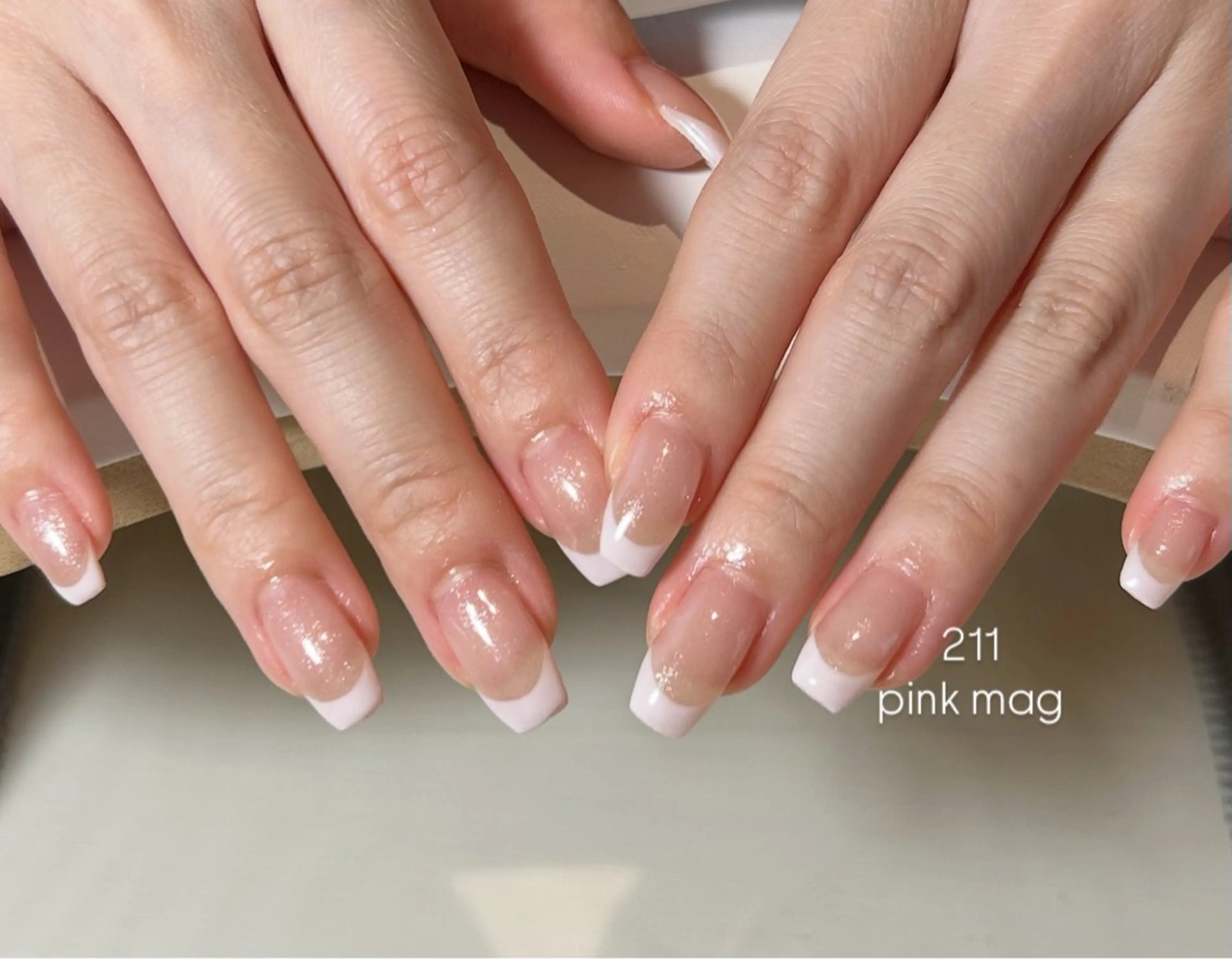 ネイル フレンチネイル 持ち込み ピンク milimili アンナのネイルデザイン