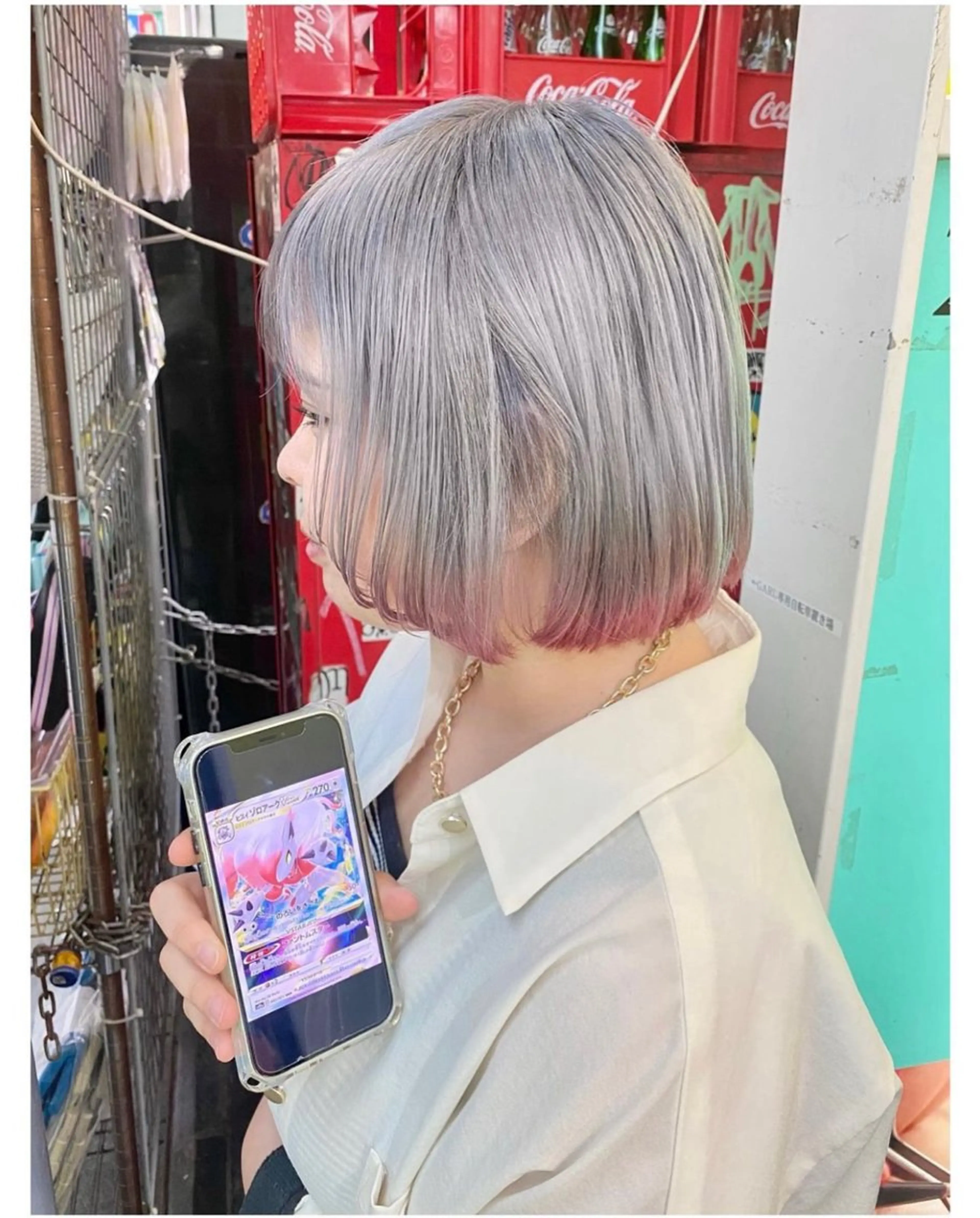 ショート カラー ブリーチ レッドカラー シルバー ホワイトシルバー ヘアカラー GARU-ガル-所属・TSUNO🦖 派手髪/オタク美容師のヘアスタイル