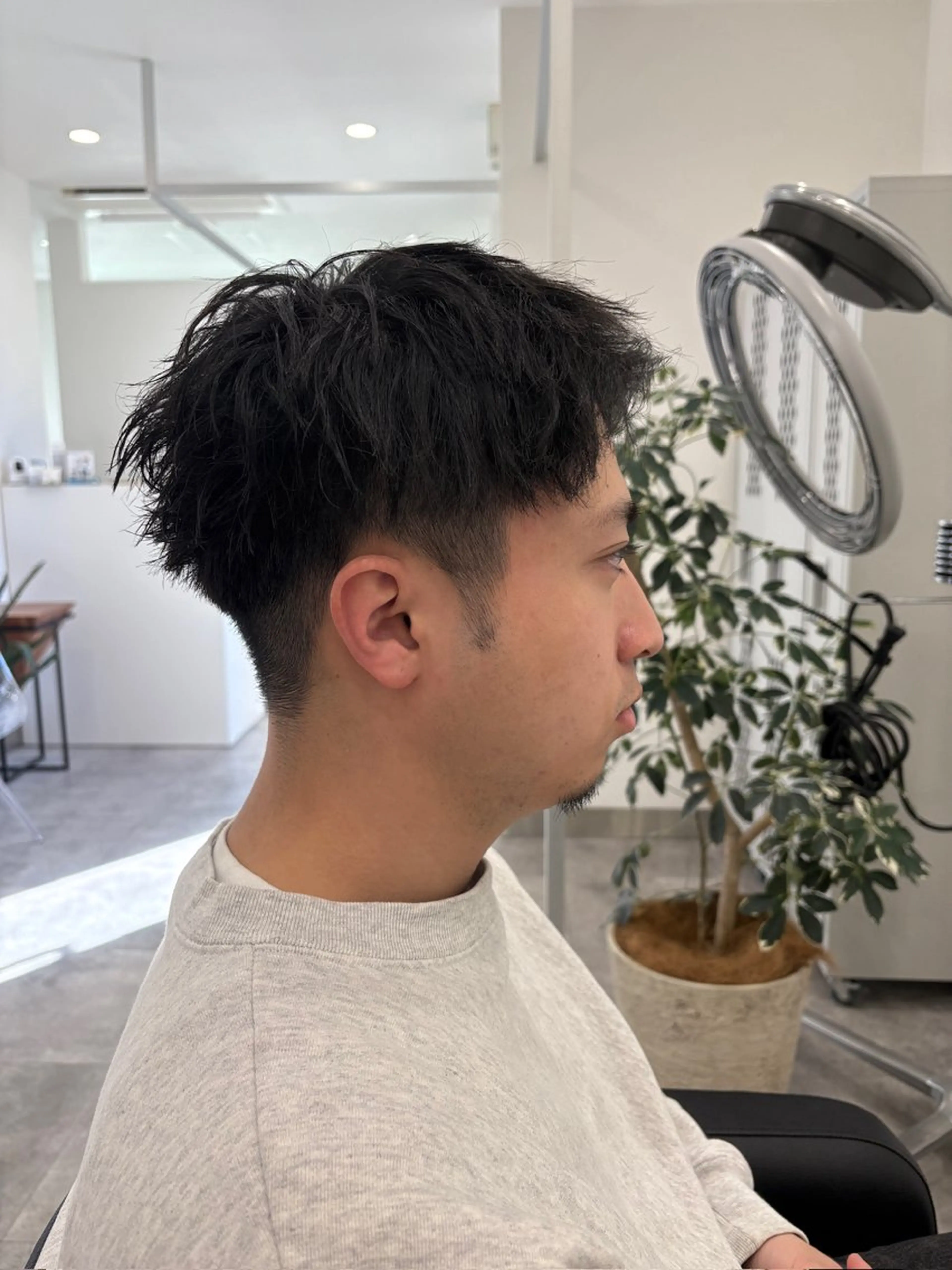 ショート パーマ メンズ メンズブリーチ メンズ韓国風 ボブ 韓国風ヘア レイヤーカット 💝似合わせカット& カラーＵｒｕｎａ💝のヘアスタイル