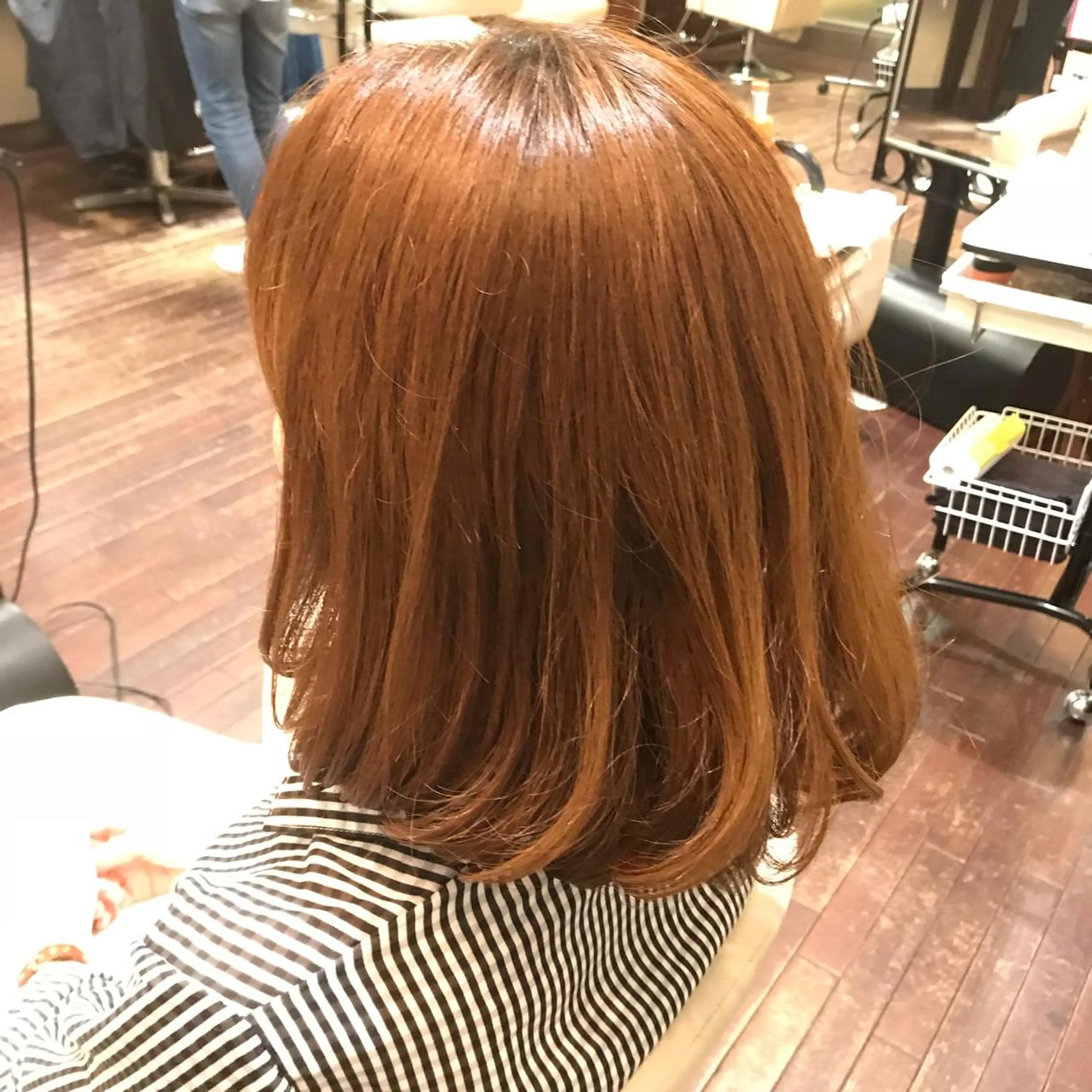 ミディアム カラー パーマ 小顔/似合わせカット 杉山莉菜のヘアスタイル