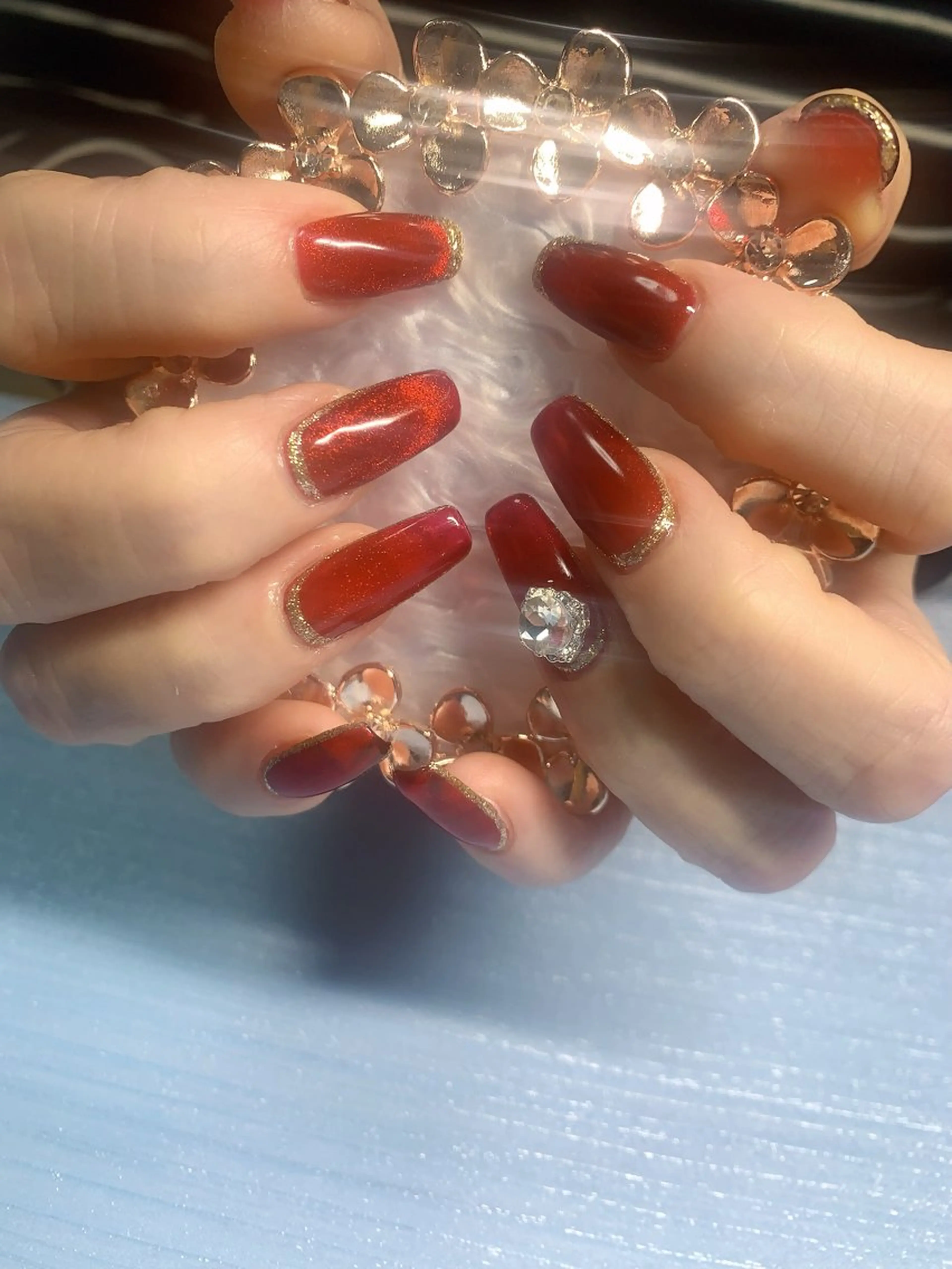 ネイル 長さ出し シンプルネイル ストーンネイル ネイルチップ ハンドネイル Lino Nailのネイルデザイン