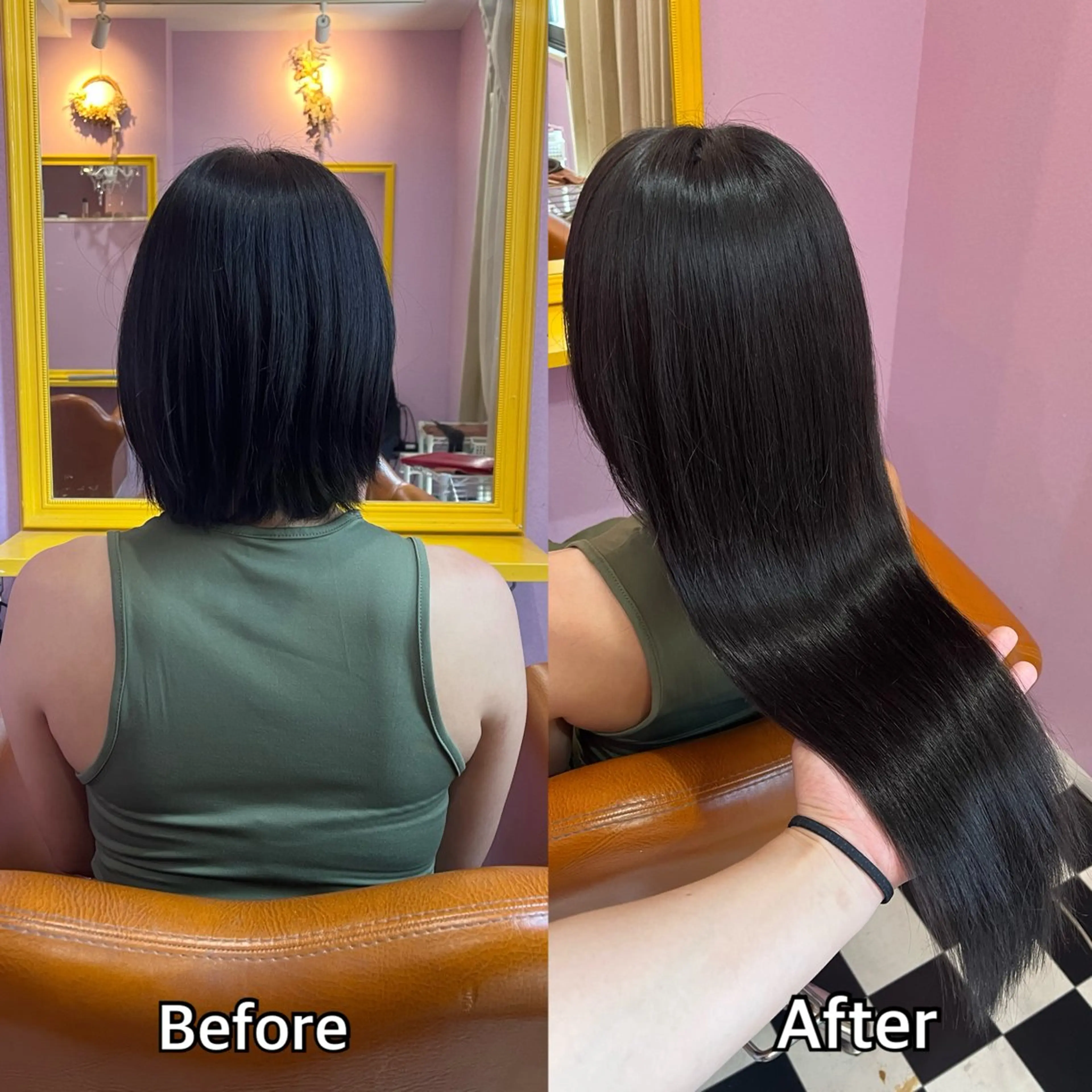 ロング シール＋ちび編み込み エクステ梅田🐨のヘアスタイル